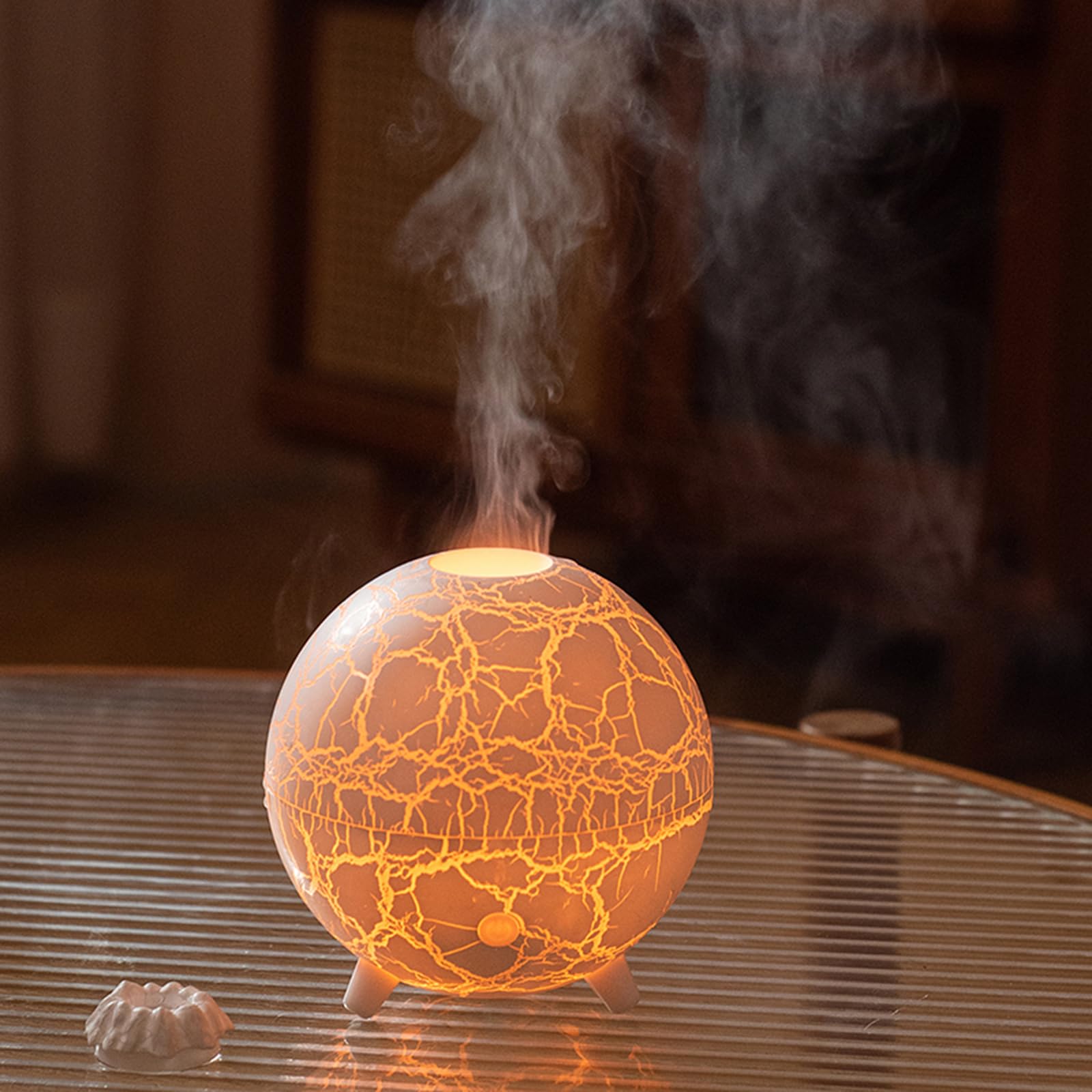 Volcano Humidifier Flame Aromatherapy Diffuser, 7 Colors Flame 200ml Essential Oil Diffusers