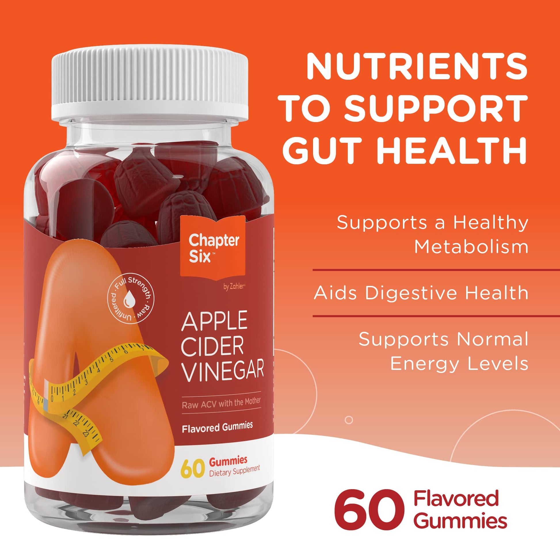 Zahler - Apple Cider Vinegar Gummies Kosher & Delicious ACV for Women Men Raw Zahler