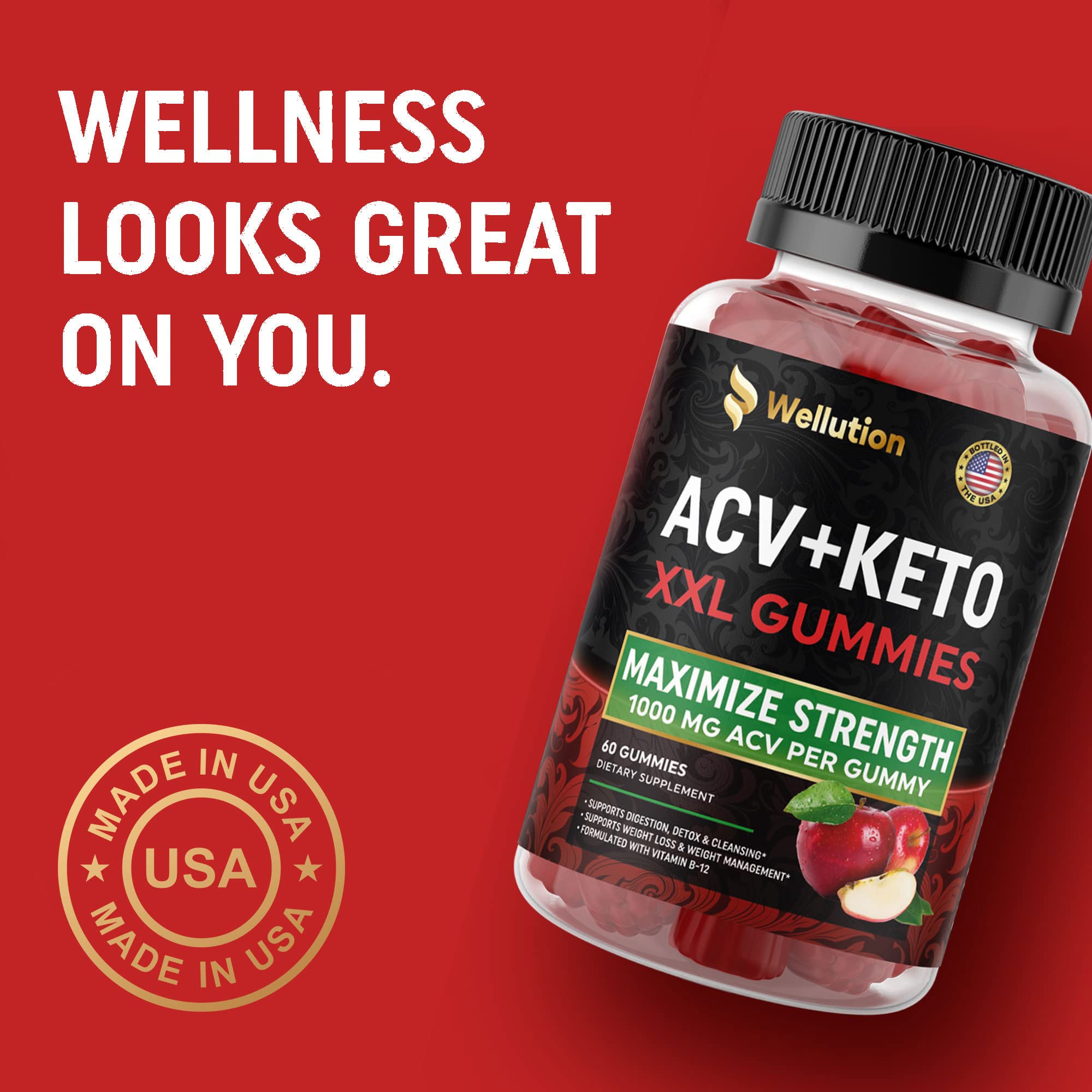 WELLUTION Gummies Apple Cider Vinegar - Formulated to Support Healthy Weight WELLUTION