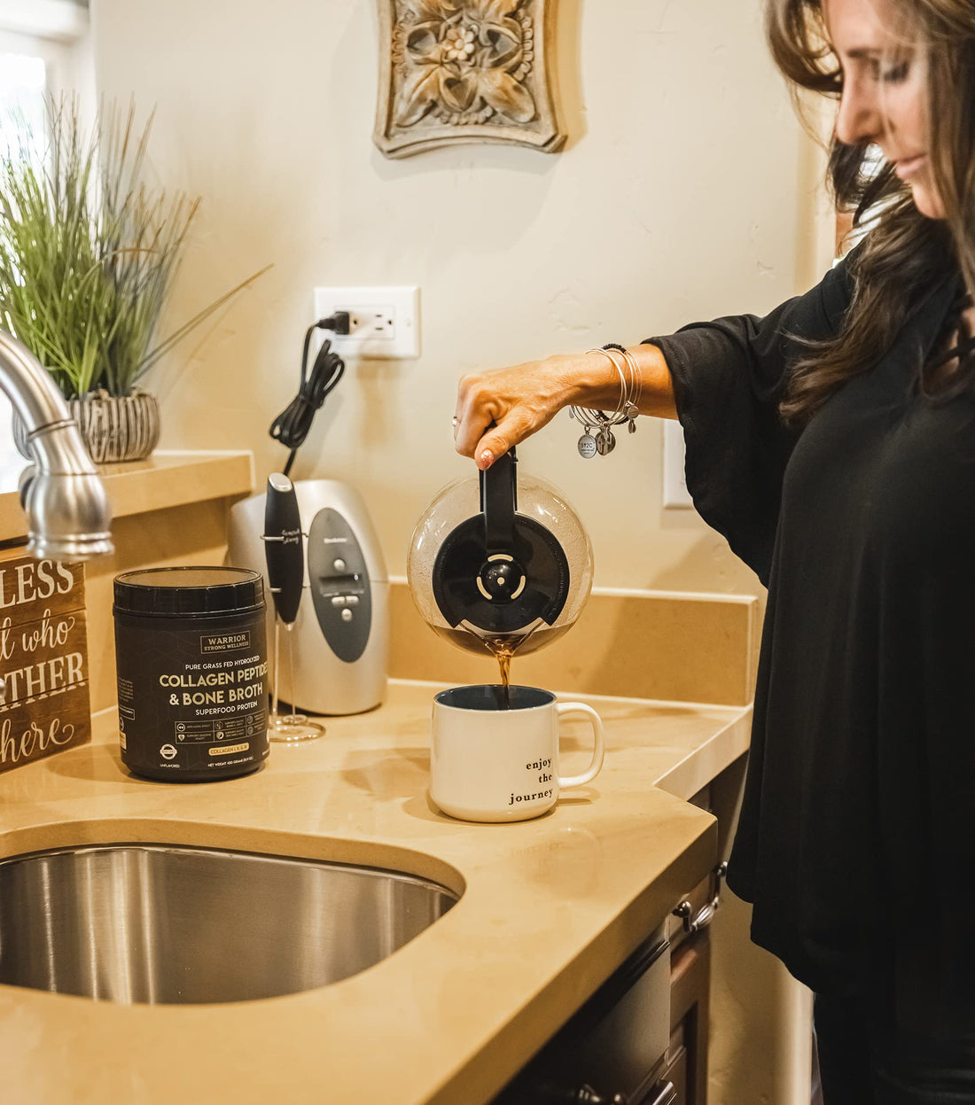 Warrior Strong Wellness Premium Collagen Peptides Bone Broth: Grass Fed Hydrolyzed 