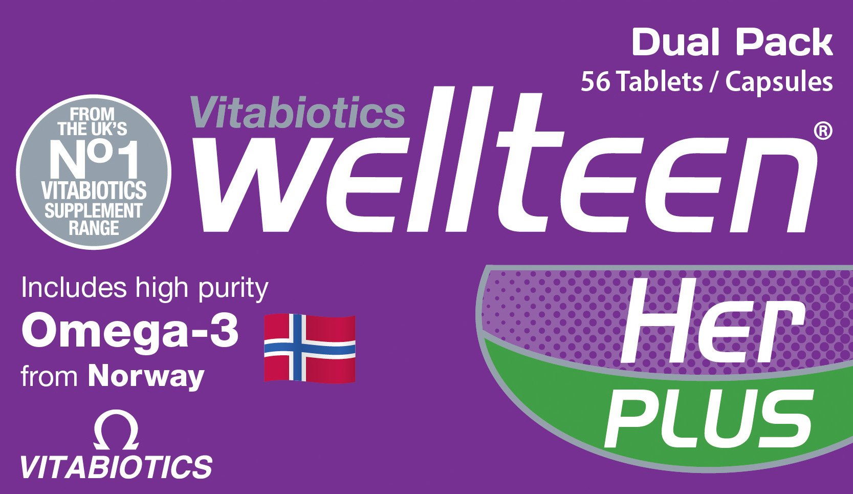 Vitabiotics Wellteen Her Plus - 56 Tablets/Capsules, 56 Count (Pack of 1) Wellteen