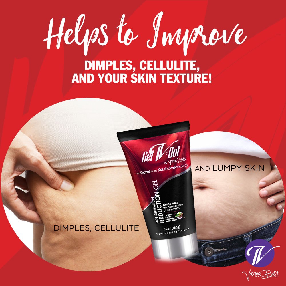 Vanna Belt Gel-V Hot Cream for Cellulite, 6.3 oz - Effective Nighttime Belly Fat Burning