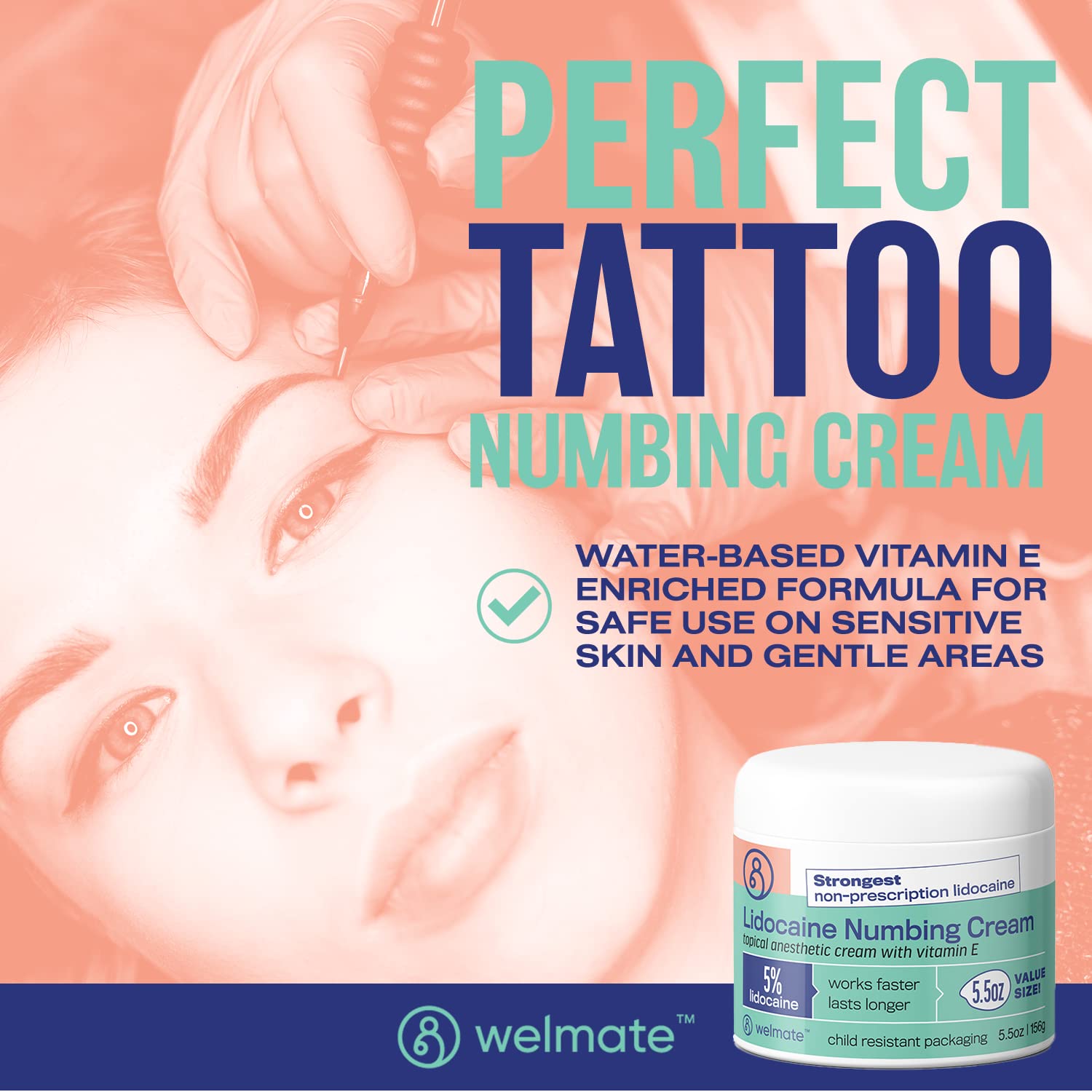 WELMATE | 5% Lidocaine | Numbing Cream Maximum Strength | Topical Anesthetic WELMATE