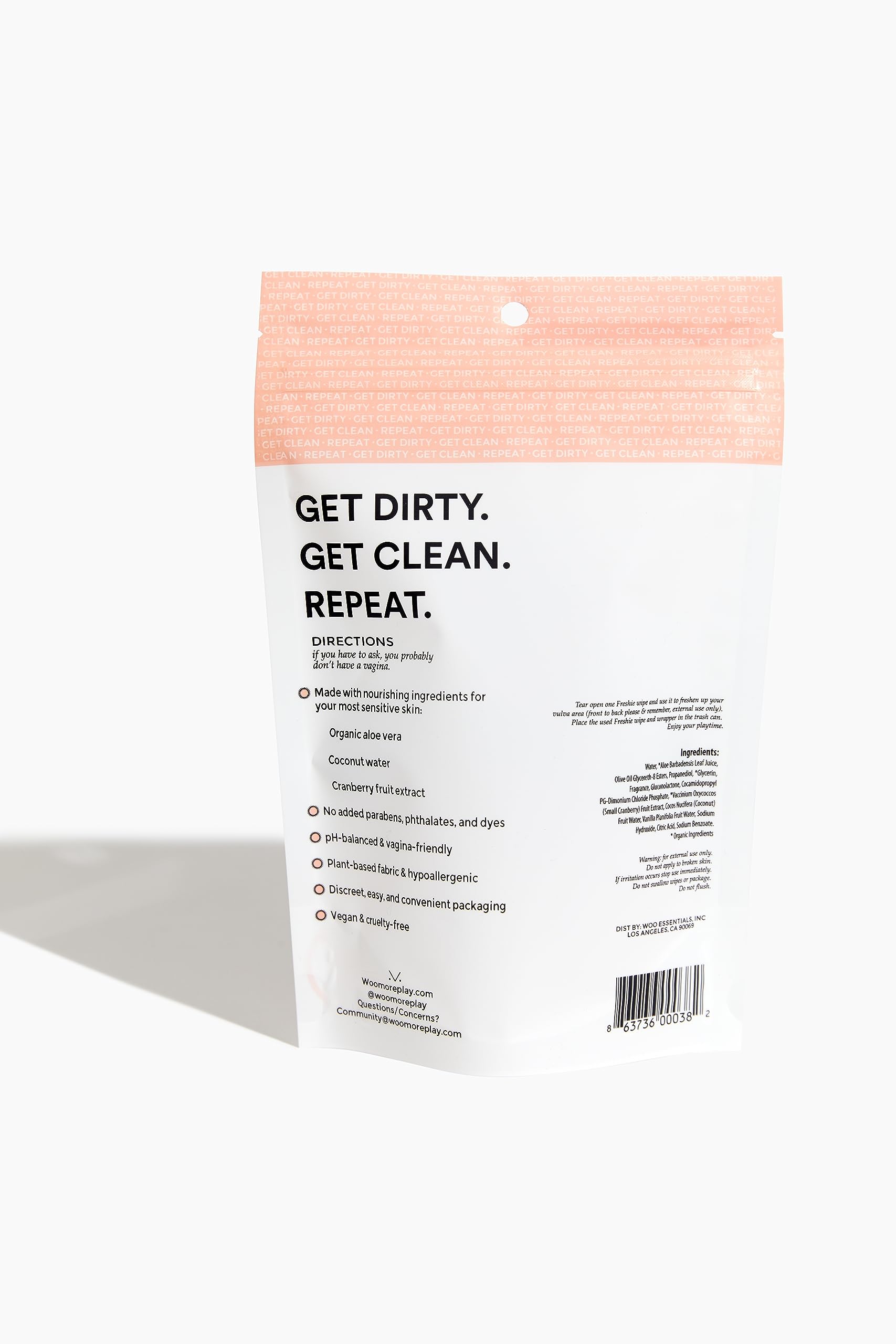 Woo More Play Freshies: All-Natural Feminine Intimacy Towelette Wipes with Coconut Oil Woo More Play