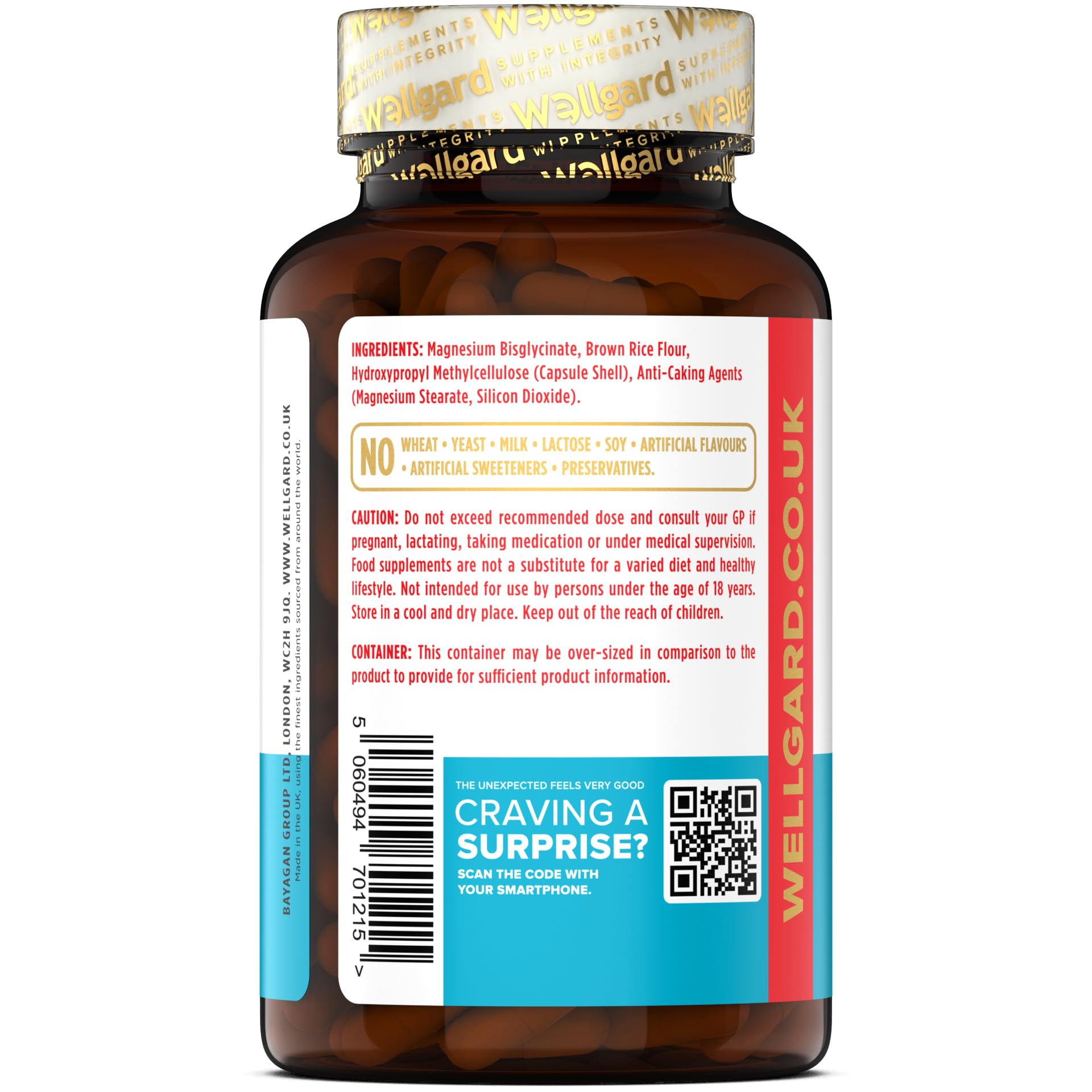 Wellgard Magnesium Glycinate, Mag 1200, High Strength Magnesium Bisglycinate Wellgard