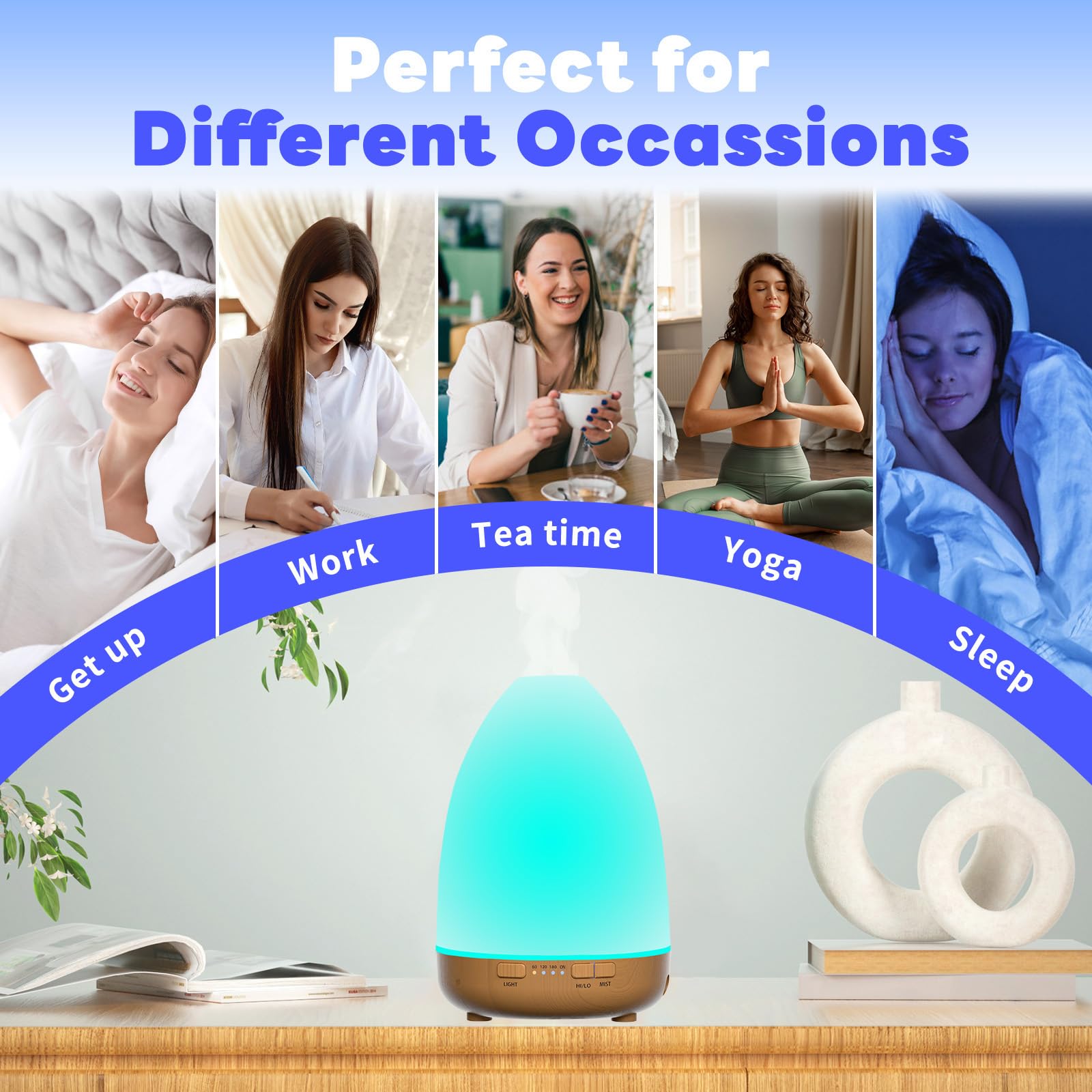 200ml Essential Oil Diffuser, Aromatherapy Diffuser,Enhanced Essential Oil Diffuser, Cool Mist Humidifier Lovegerger