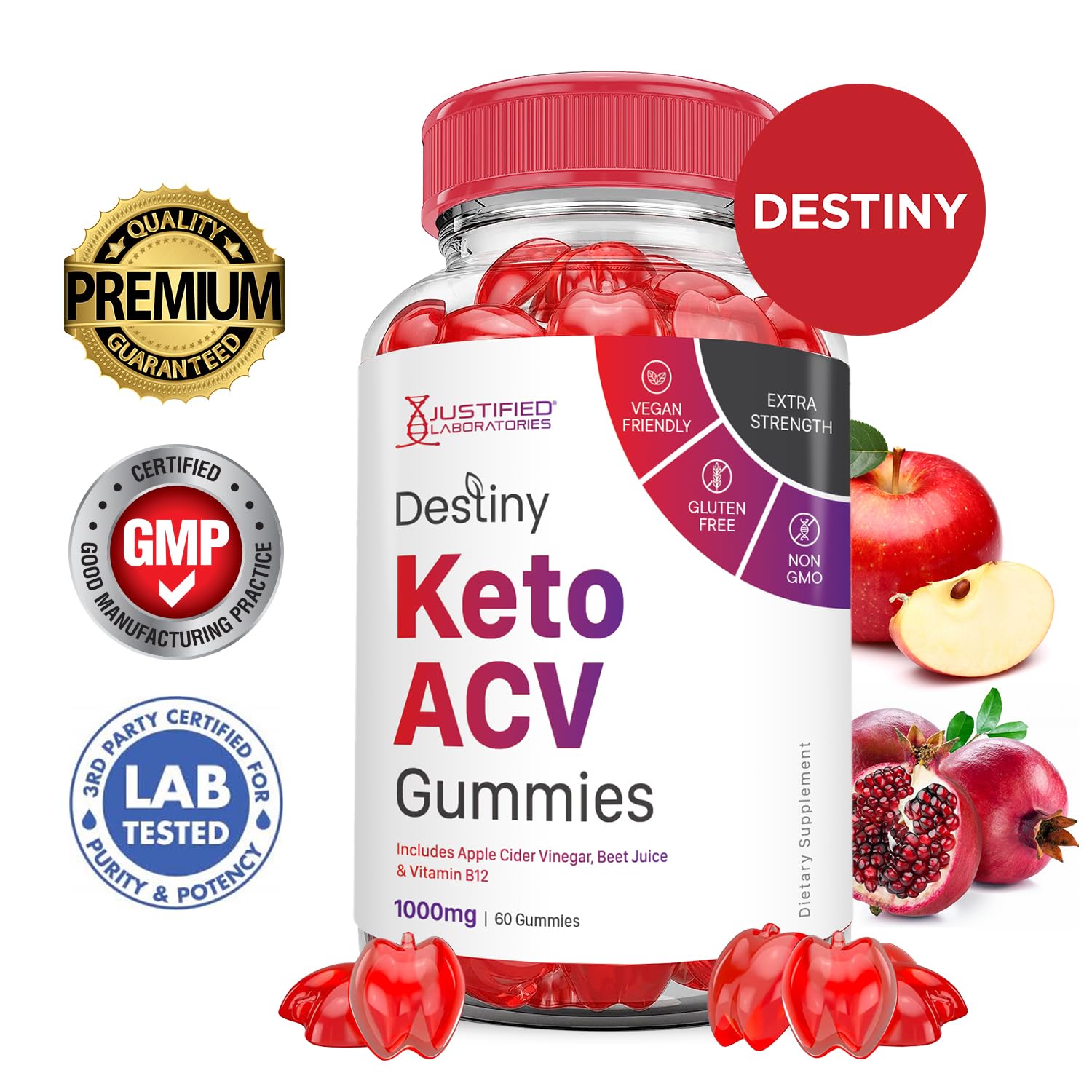 (5 Pack) Destiny Keto ACV Gummies Advanced Formula 1000MG Destiny Keto Gummies Justified Laboratories