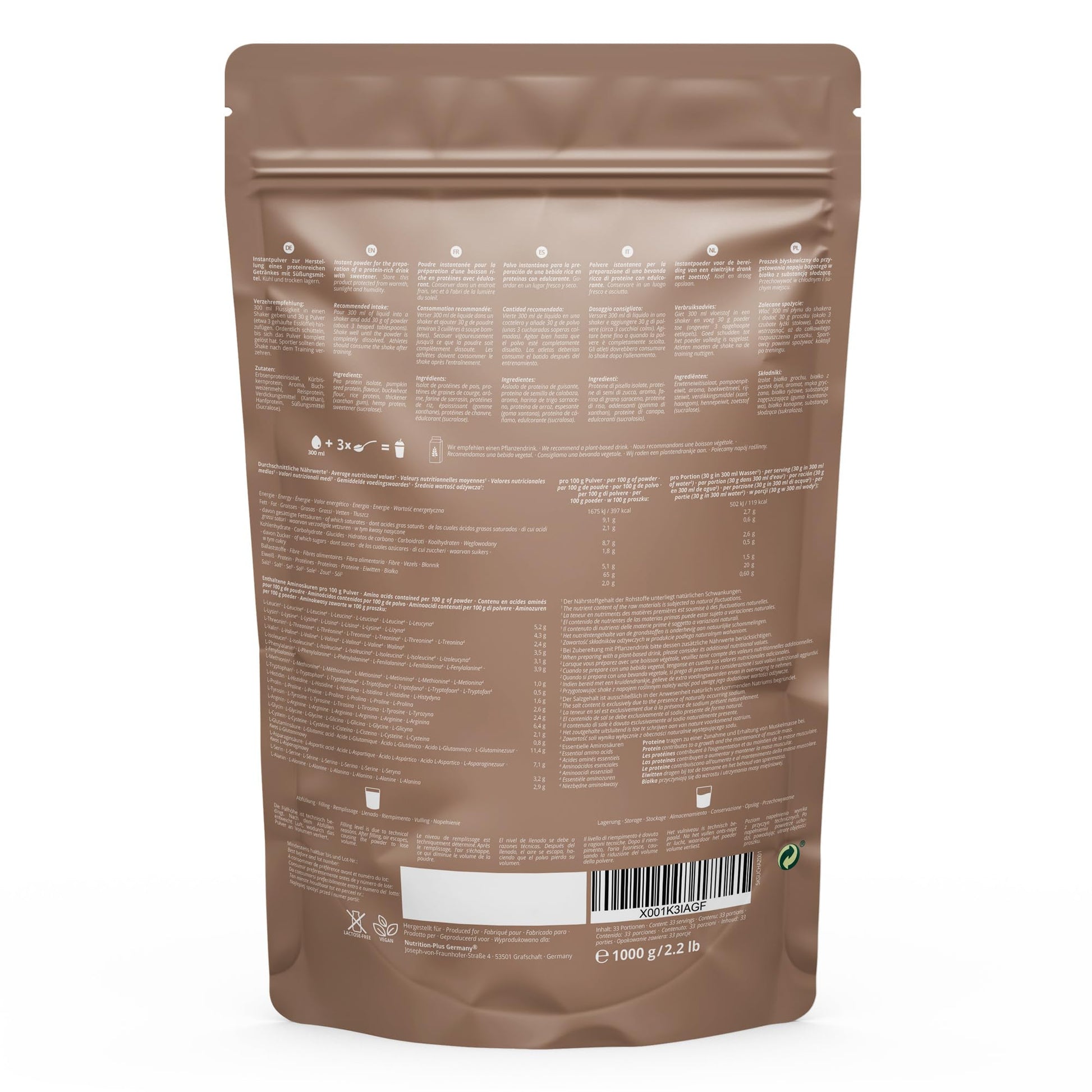 Vegan Protein Powder Hazelnut Cookie - Milk Away Vegan Protein Without Soy 1kg Nutri +