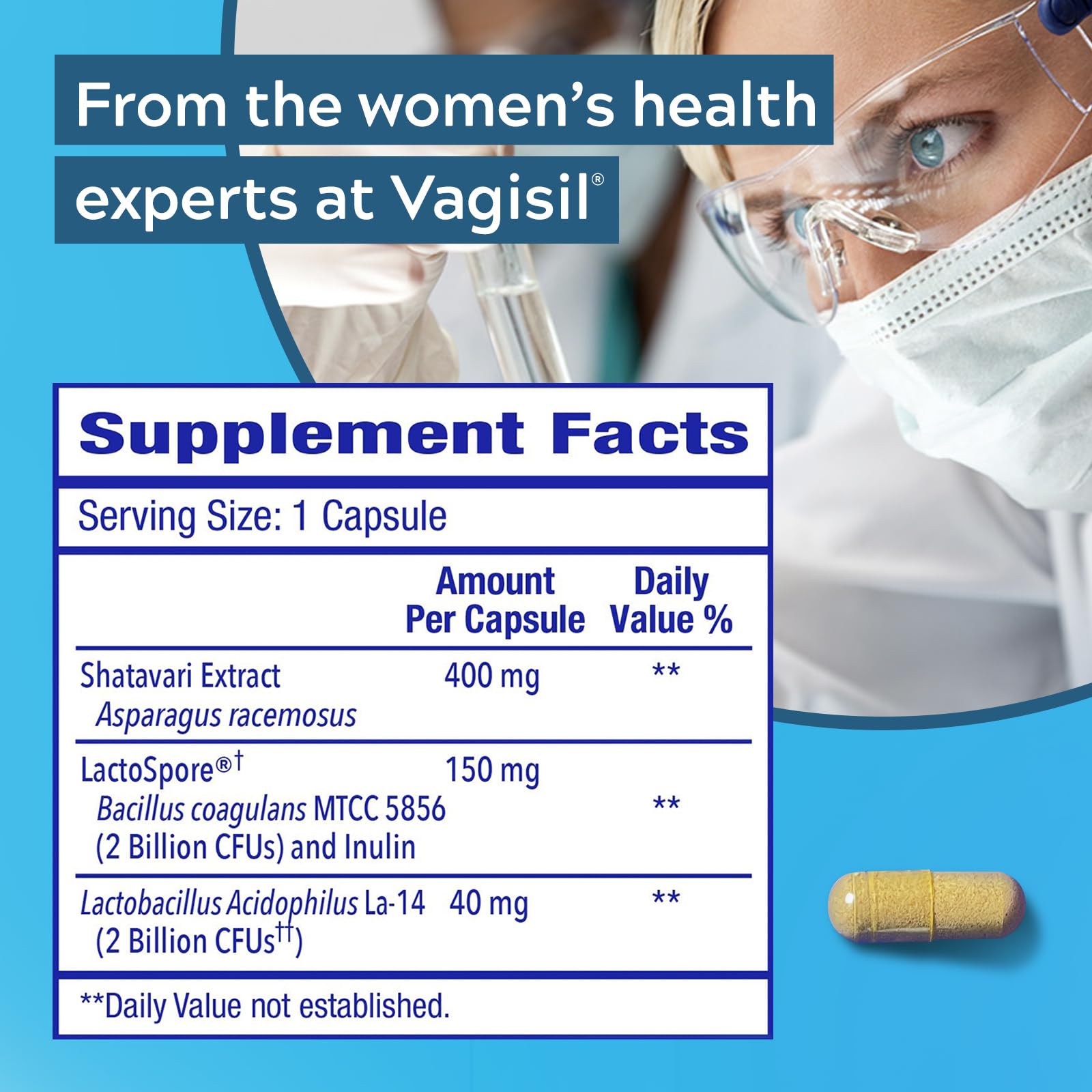 Vagisil Vaginal Health Supplements, Clinically-Proven Probiotics, Promotes Vaginal Health Vagisil