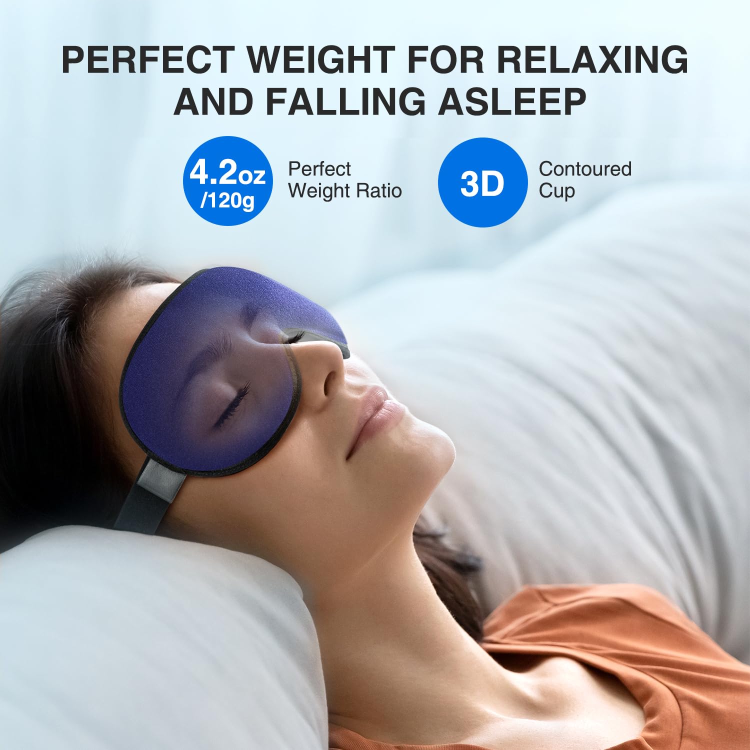 YFONG Weighted Sleep Mask, Women Men 3D Eye Mask Blocking Lights YFONG
