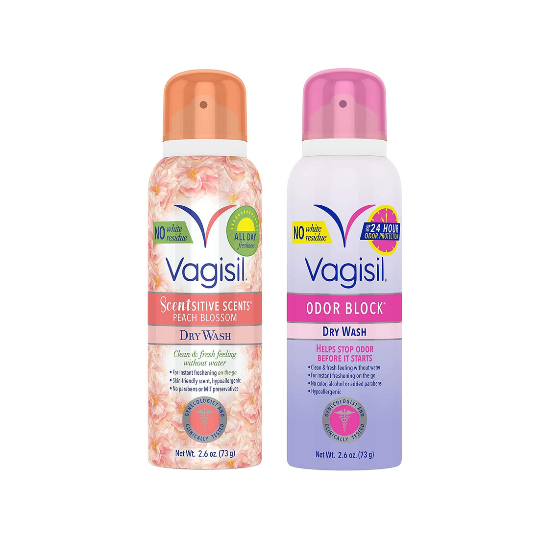 Vagisil Feminine Dry Wash Deodorant Spray for Women, Gynecologist Tested, On The Go Hygiene
