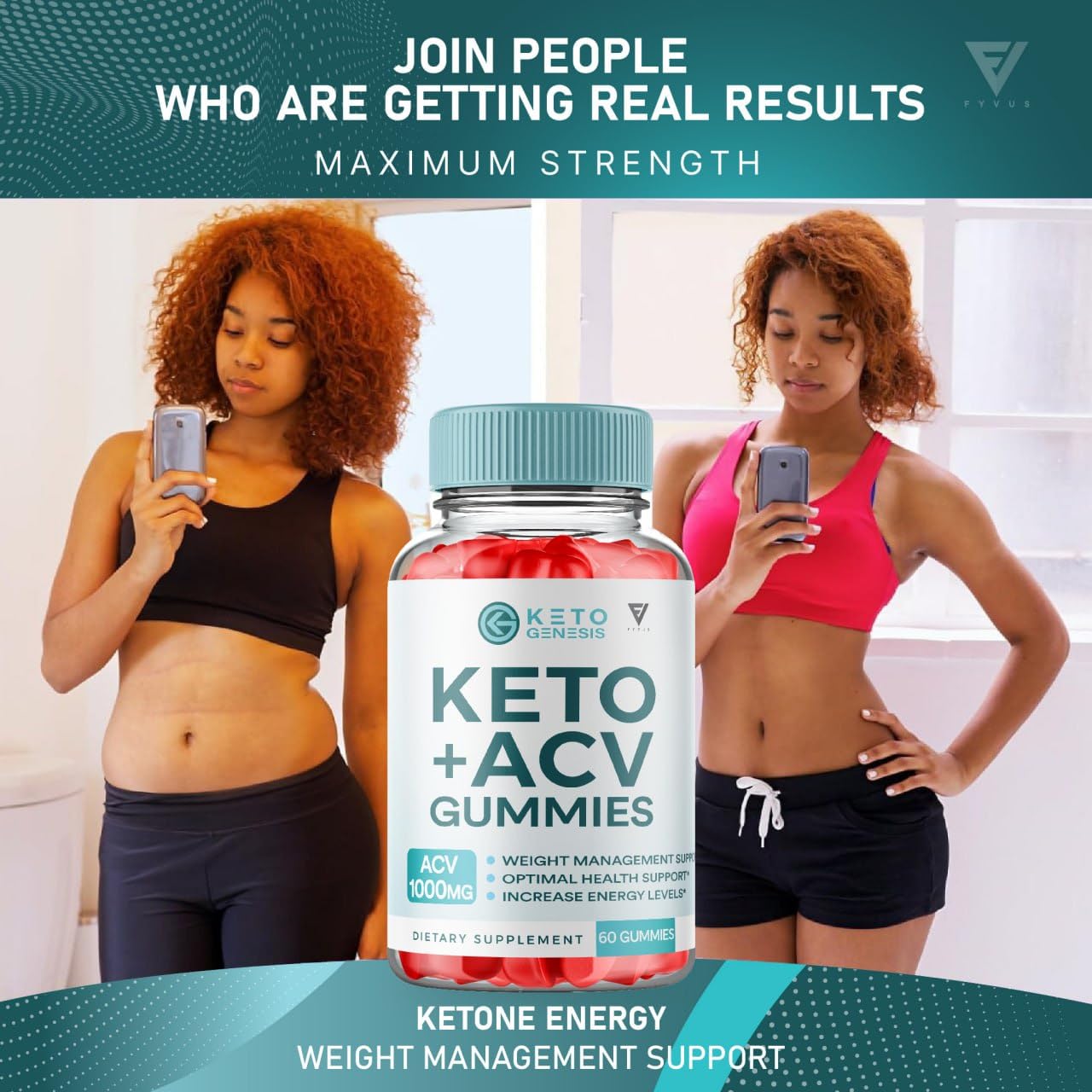 (2 Pack) Keto Genesis Keto ACV Gummies Advanced Weight Loss, Ketogenesis Keto Fyvus