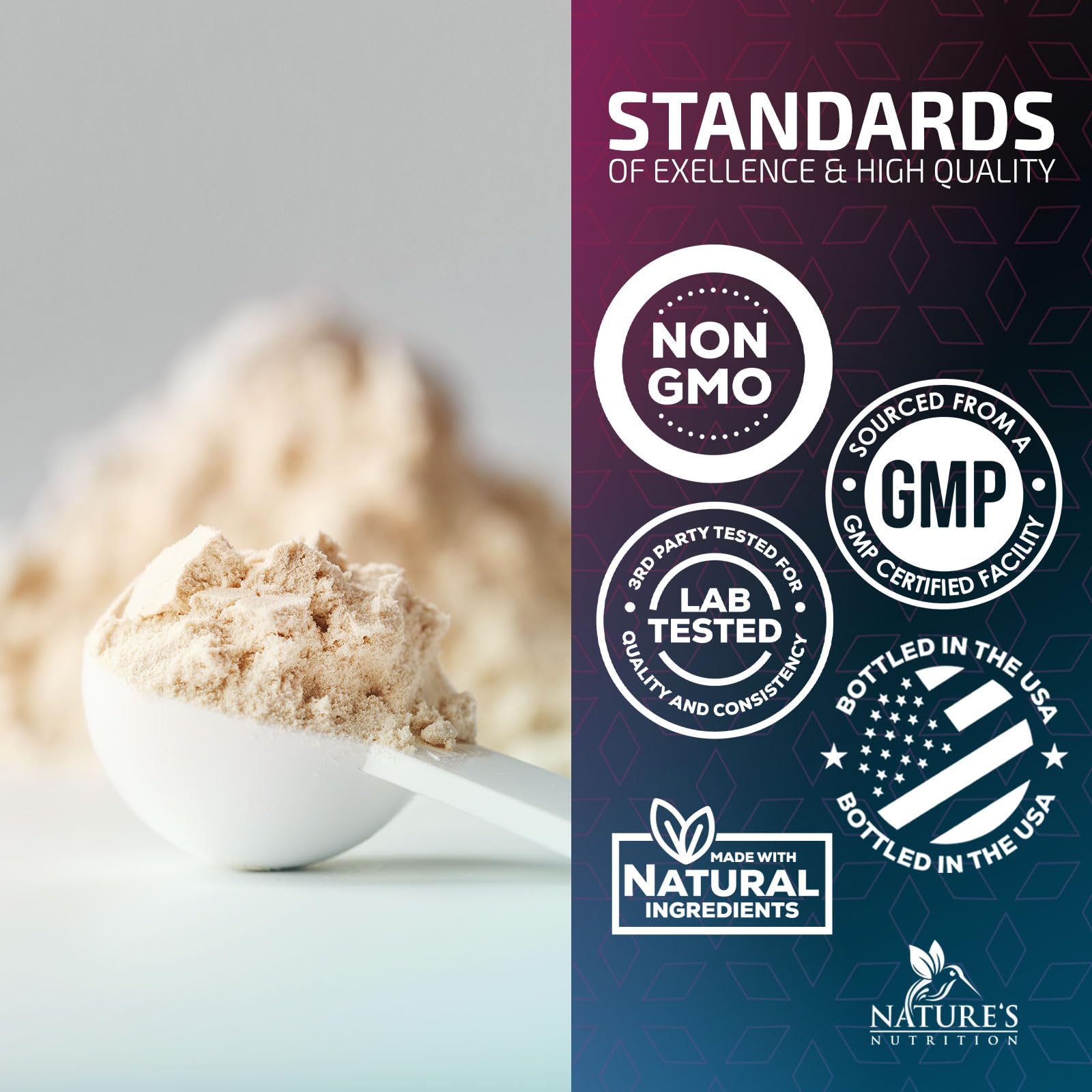 Whey Protein Powder 26g - Vanilla Ice Cream Whey Isolate Protein for Muscle Growth Nature's Nutrition