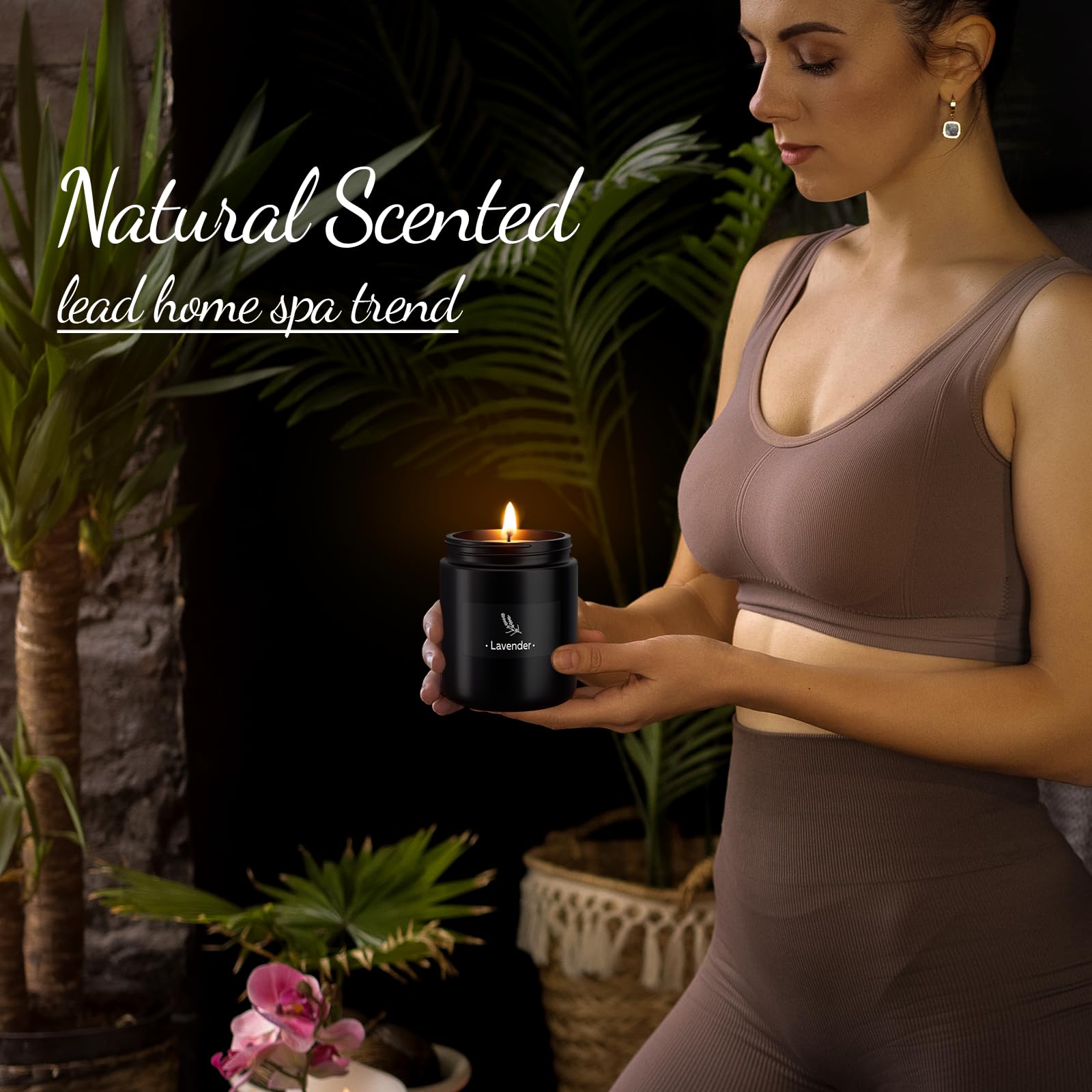 2 Pack Scented Candles for Home Scented, Strong Fragranced Aromatherapy Candles - 6 Oz TranquilBliss