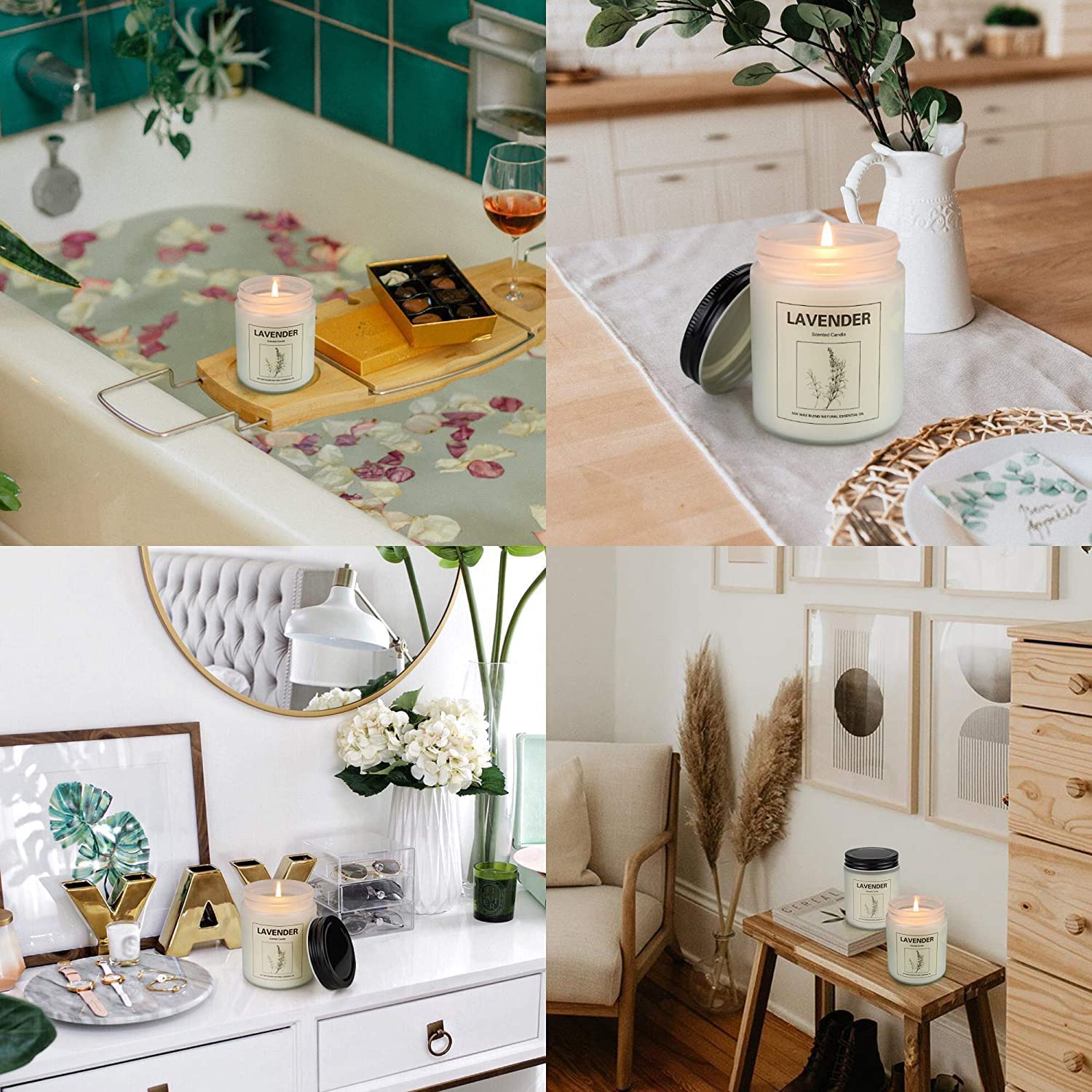 6 Pack Scented Candles, Aromatherapy Candles Gifts Set for Women, 42.6 oz 300 Hour Long Lasting YINUO LIGHT