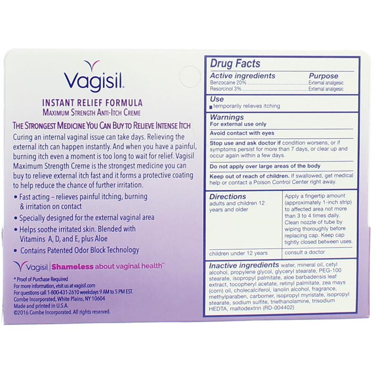 Vagisil Maximum Strength Anti-Itch Creme 1 oz (Pack of 9) Vagisil