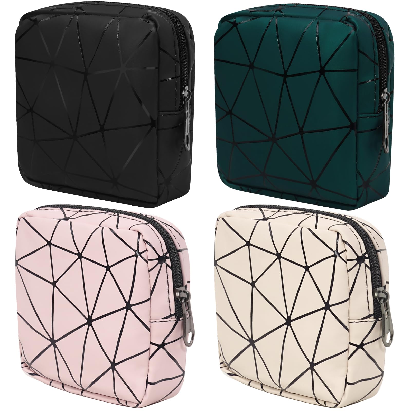 Yazabai Sanitary Napkin Storage Bag Pouch 4PCS Pads and Tampons Bags Pouches Portable