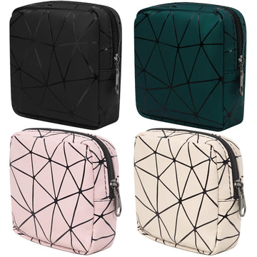 Yazabai Sanitary Napkin Storage Bag Pouch 4PCS Pads and Tampons Bags Pouches Portable