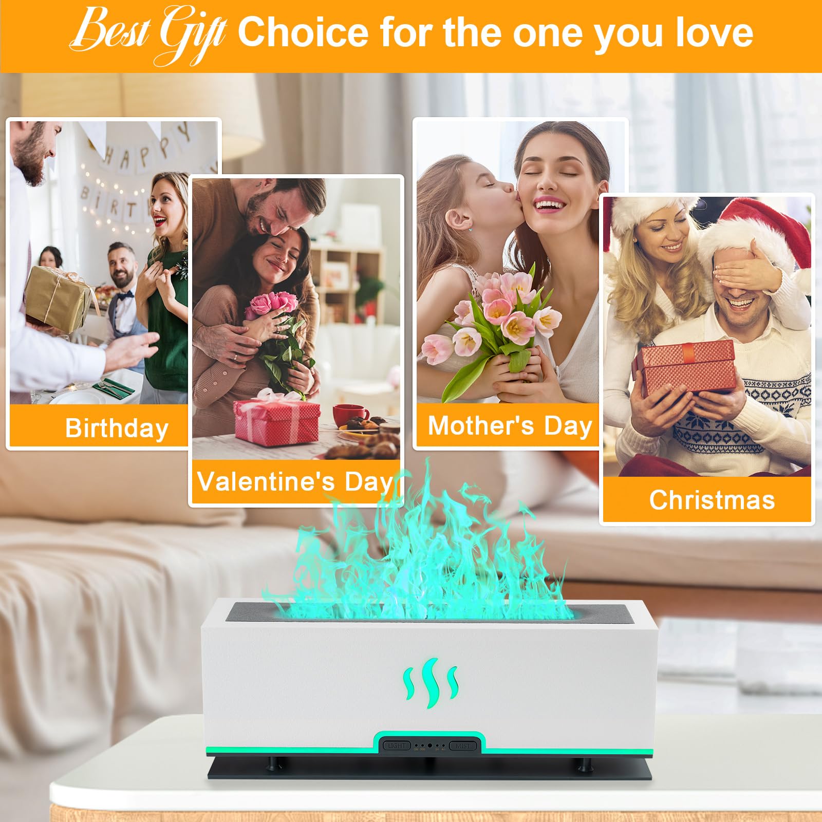 WENPHONE Upgraded 7 Color Essential Oil Diffusers, Flame Air Aroma Diffuser Humidifier, 200ml WENPHONE