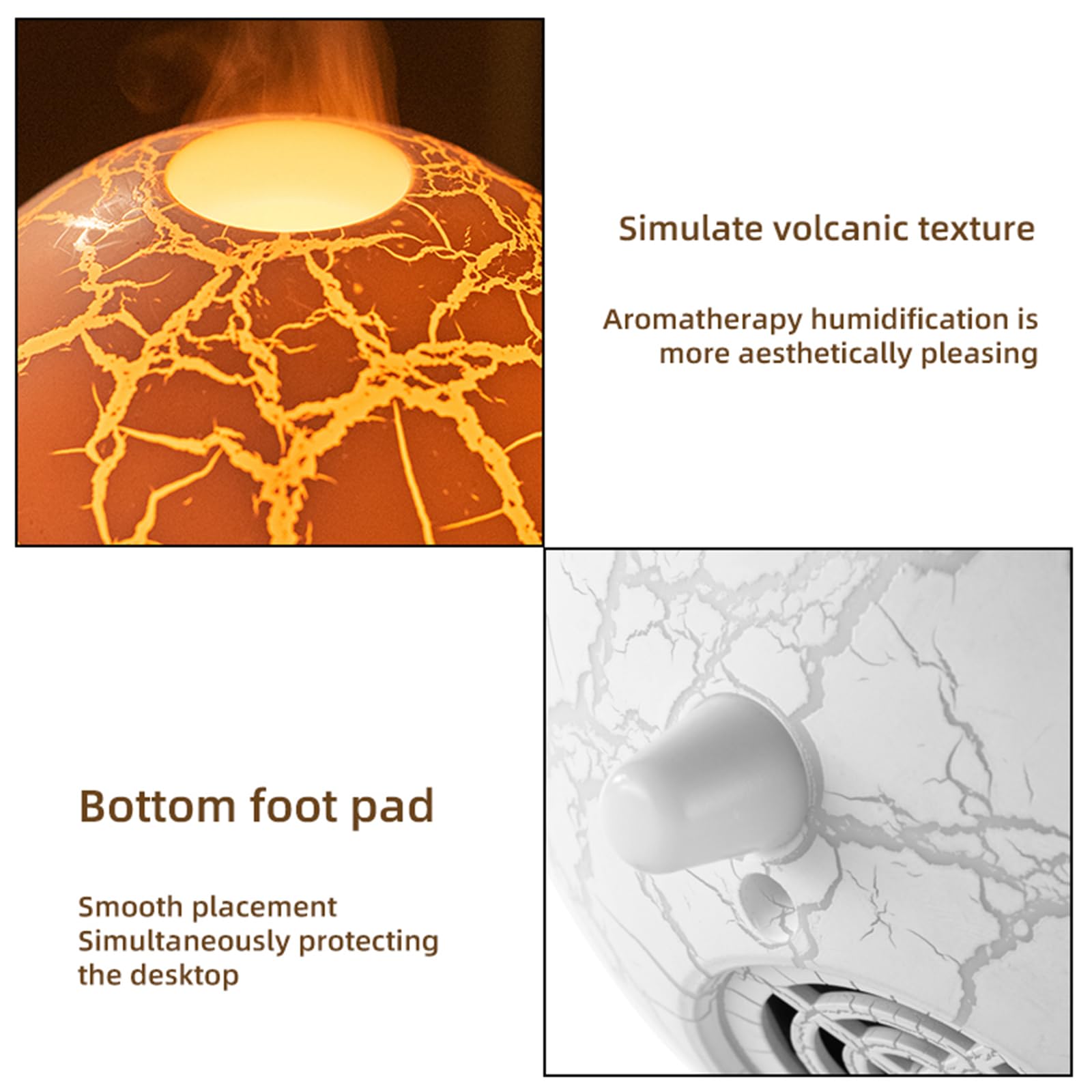 Volcano Humidifier Flame Aromatherapy Diffuser, 7 Colors Flame 200ml Essential Oil Diffusers cjc