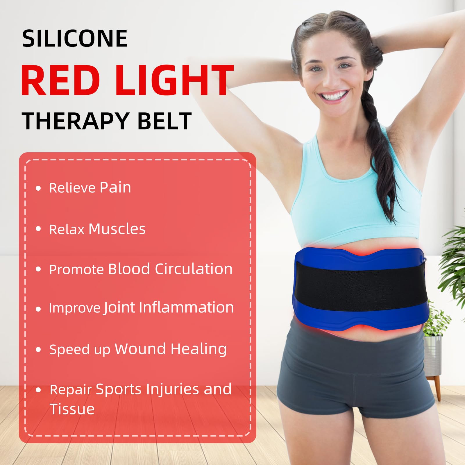 Yoveck Red Light Therapy Belt, Silicone Red Light Therapy Pad Near Infrared Light Therapy Yoveck