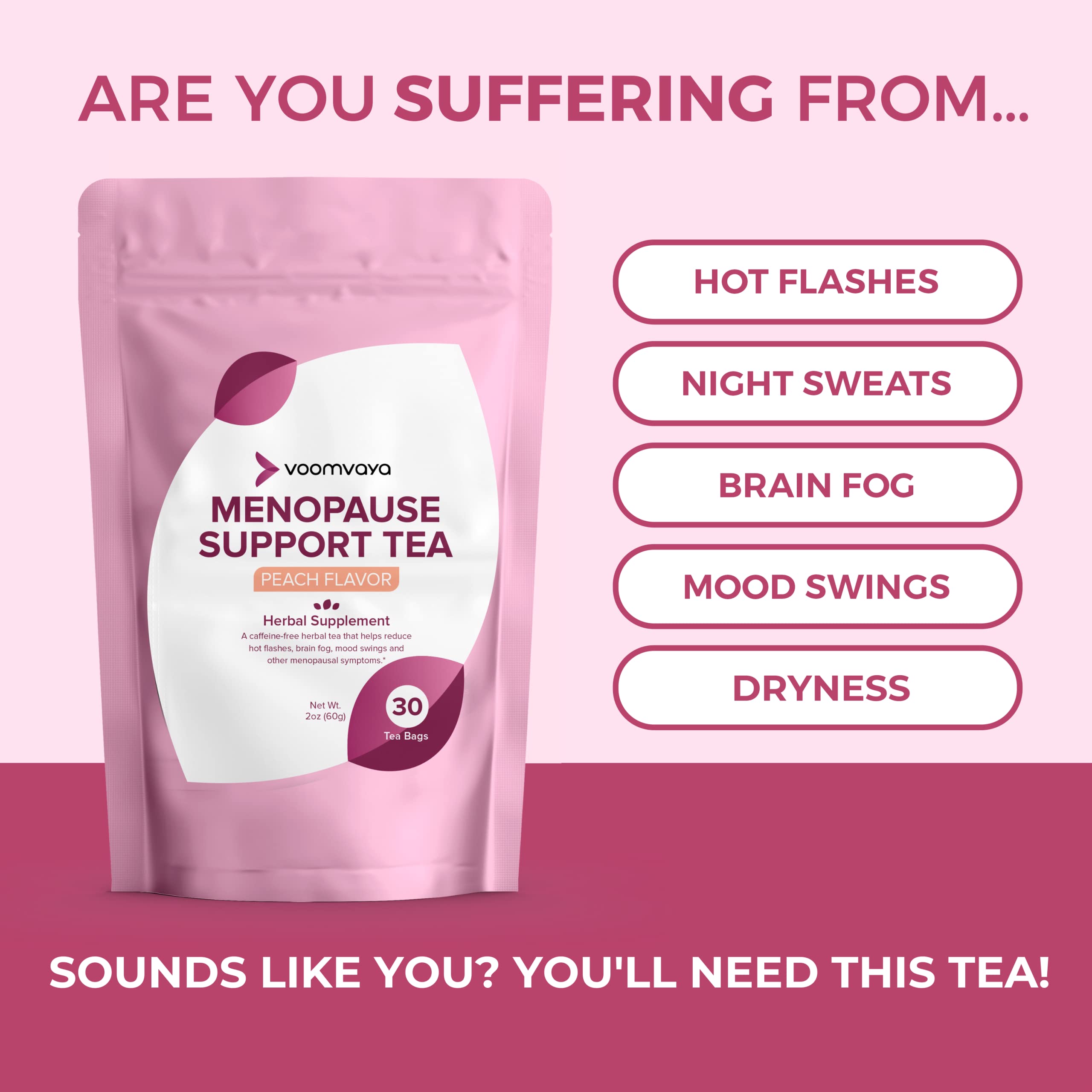 VoomVaya Menopause Support Tea - Natural Menopause Relief For Women VoomVaya