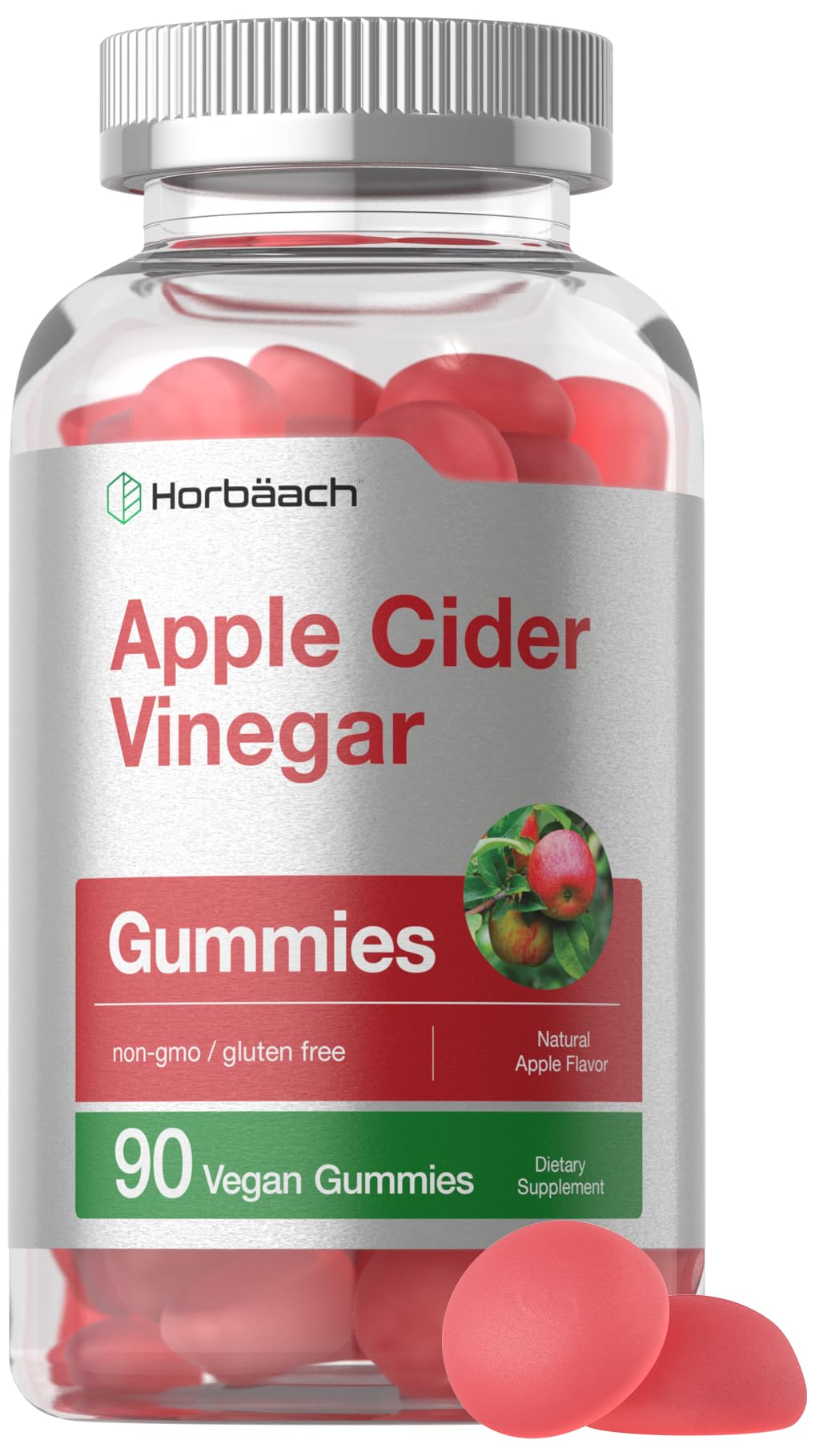 Vegan Apple Cider Vinegar Gummies | 90 Count | ACV Supplement | Natural Apple Flavor 