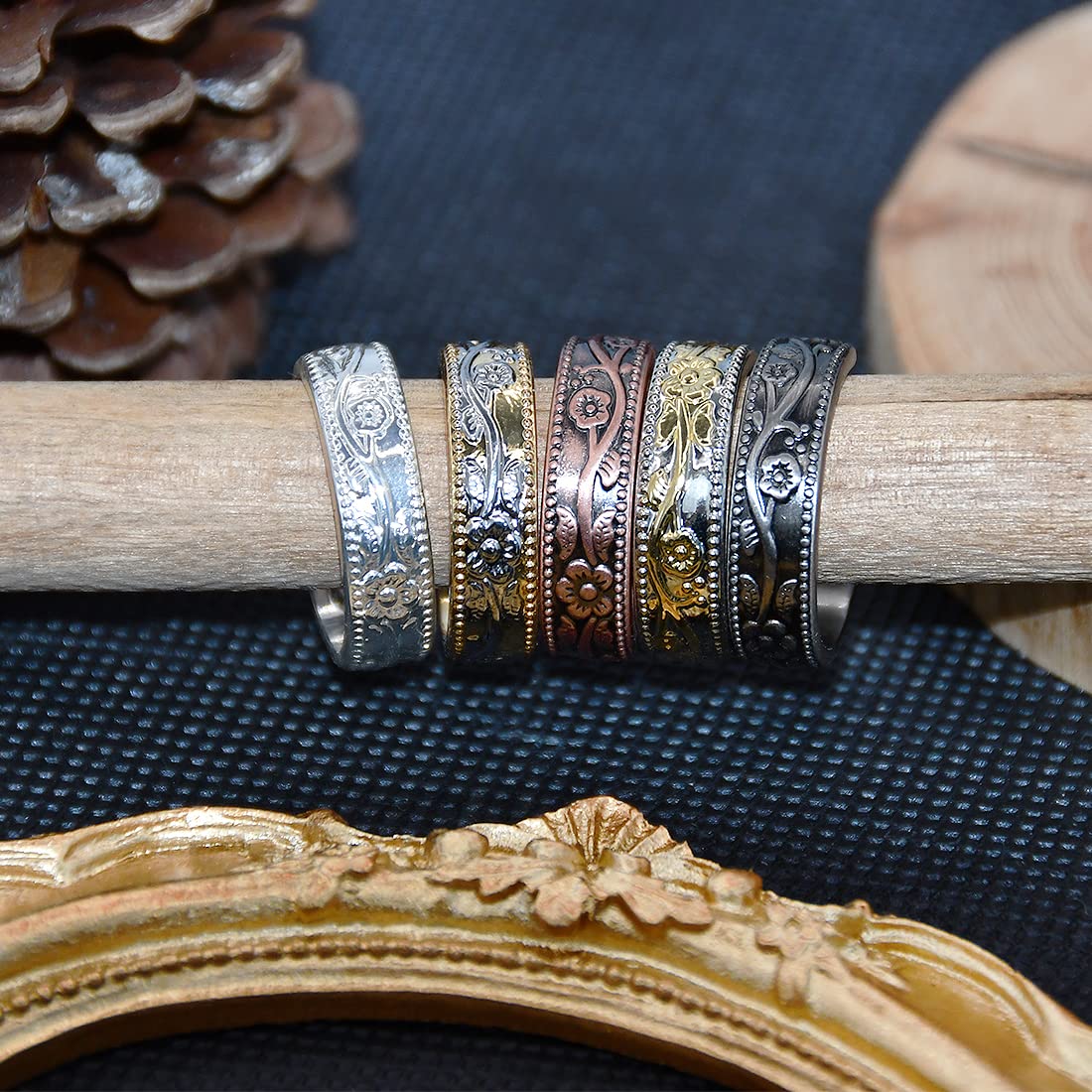 Vicmag Copper Magnetic Ring for Women Men 100% Solid Pure Copper Adjustable with Jewelry Gift Box Vicmag