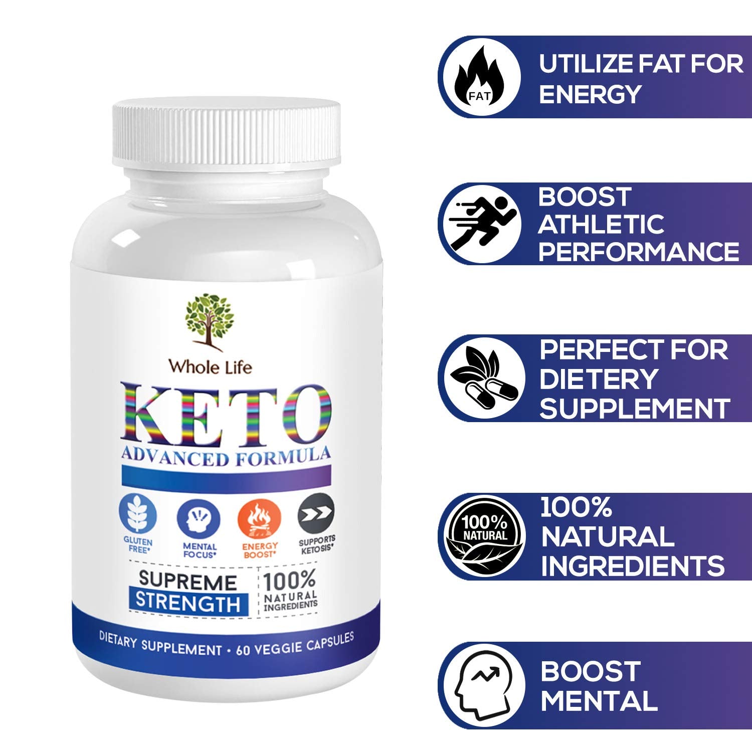 WHOLE LIFE Keto Advanced Formula Diet BHB Pills - Ketogenic All Natural, Support WHOLE LIFE