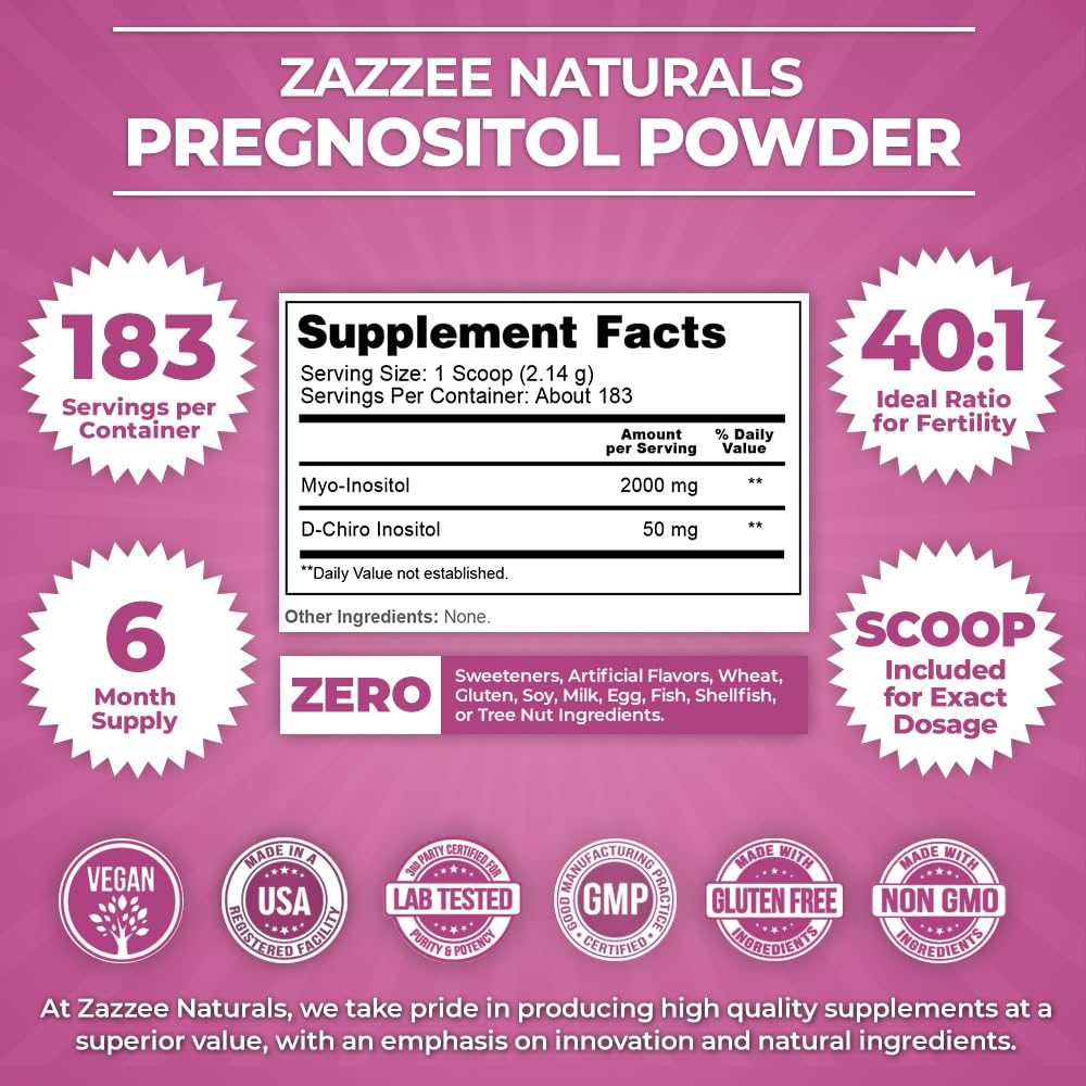 Zazzee PREGNOSITOL Powder and Extra Strength Prenatal Multi Complex Zazzee