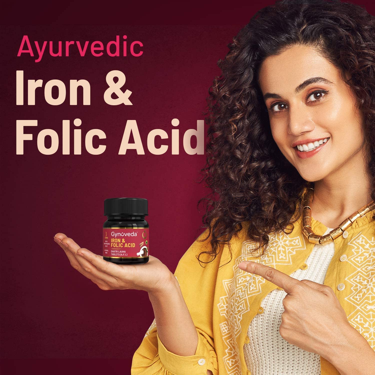 Uxa Gynoveda Iron Folic Acid Supplement | Ayurvedic Blood Builder for Hemoglobin Lost in Periods Uxa