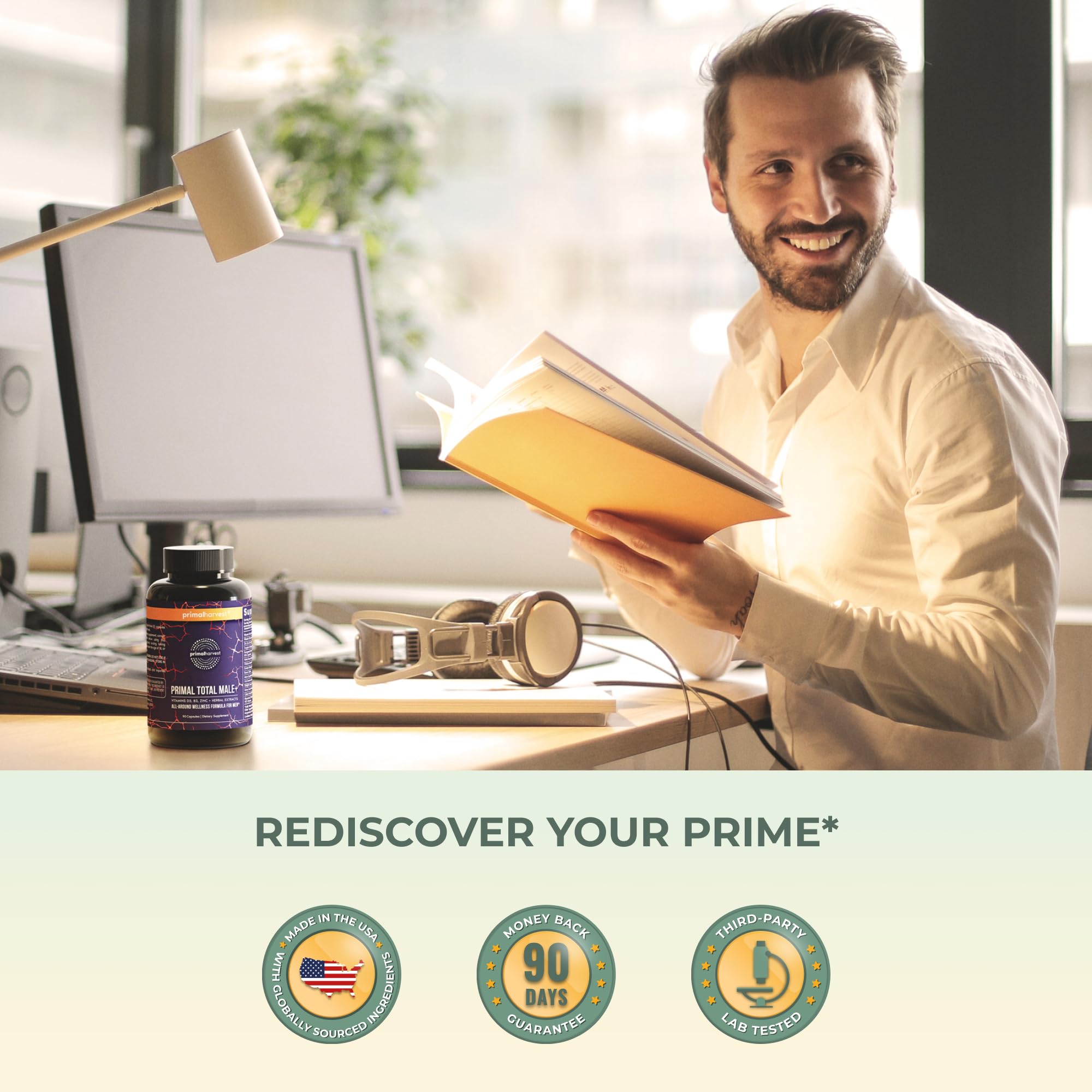 Primal Harvest Primal Total Male Natural Tribulus Terrestris, Fenugreek, Korean Ginseng