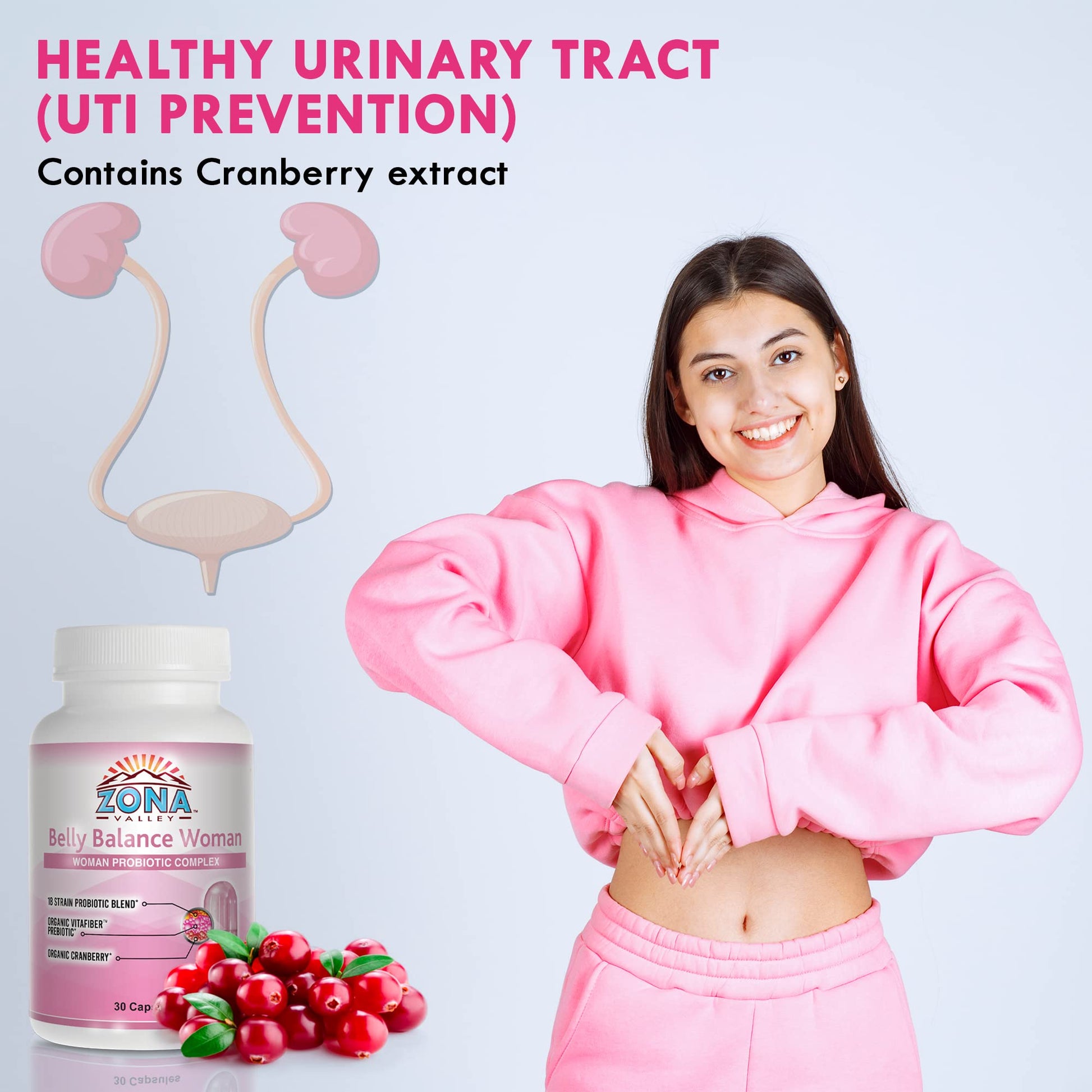 Zona Valley Belly Balance Woman 30 Capsules - Prebiotic and Microencapsulated probiotic Zona Valley