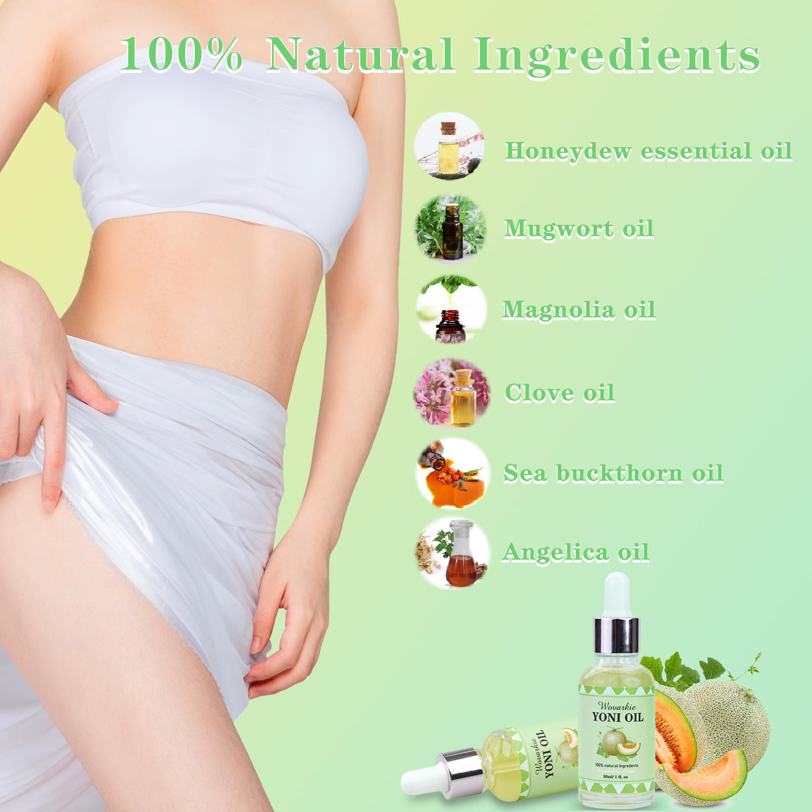 2 Packs Yoni Oil for Women, 1 fl oz/30 ml Feminine Oil Intimate Deodorant for Women, Restores Ph Wovarkie