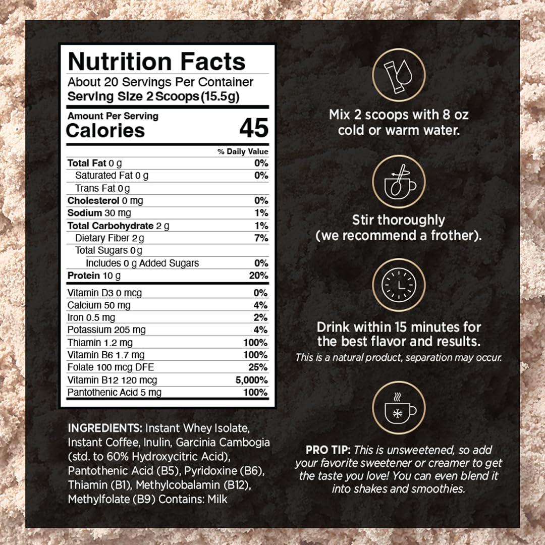 VitaCup Slim Protein Coffee for Diet Support, Instant Coffee w/Whey Protein Powder VitaCup