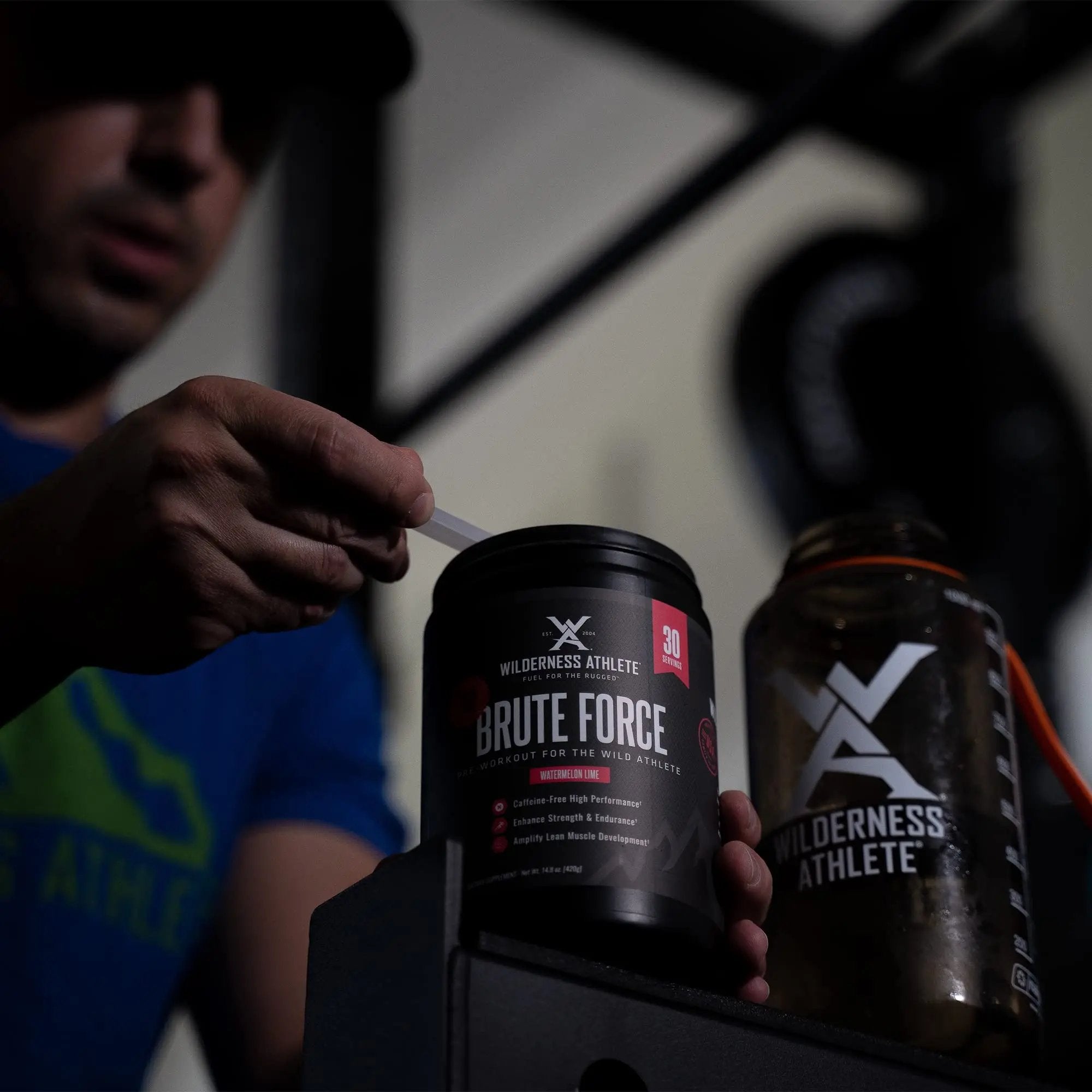 Wilderness Athlete - Brute Force (Caffeine Free Preworkout) | Stim Free Pre Workout Energy Powder Mix - Natural Energy Caffeine Free Preworkout - Workout Powder - 30 Serving Tub (Watermelon Lime)