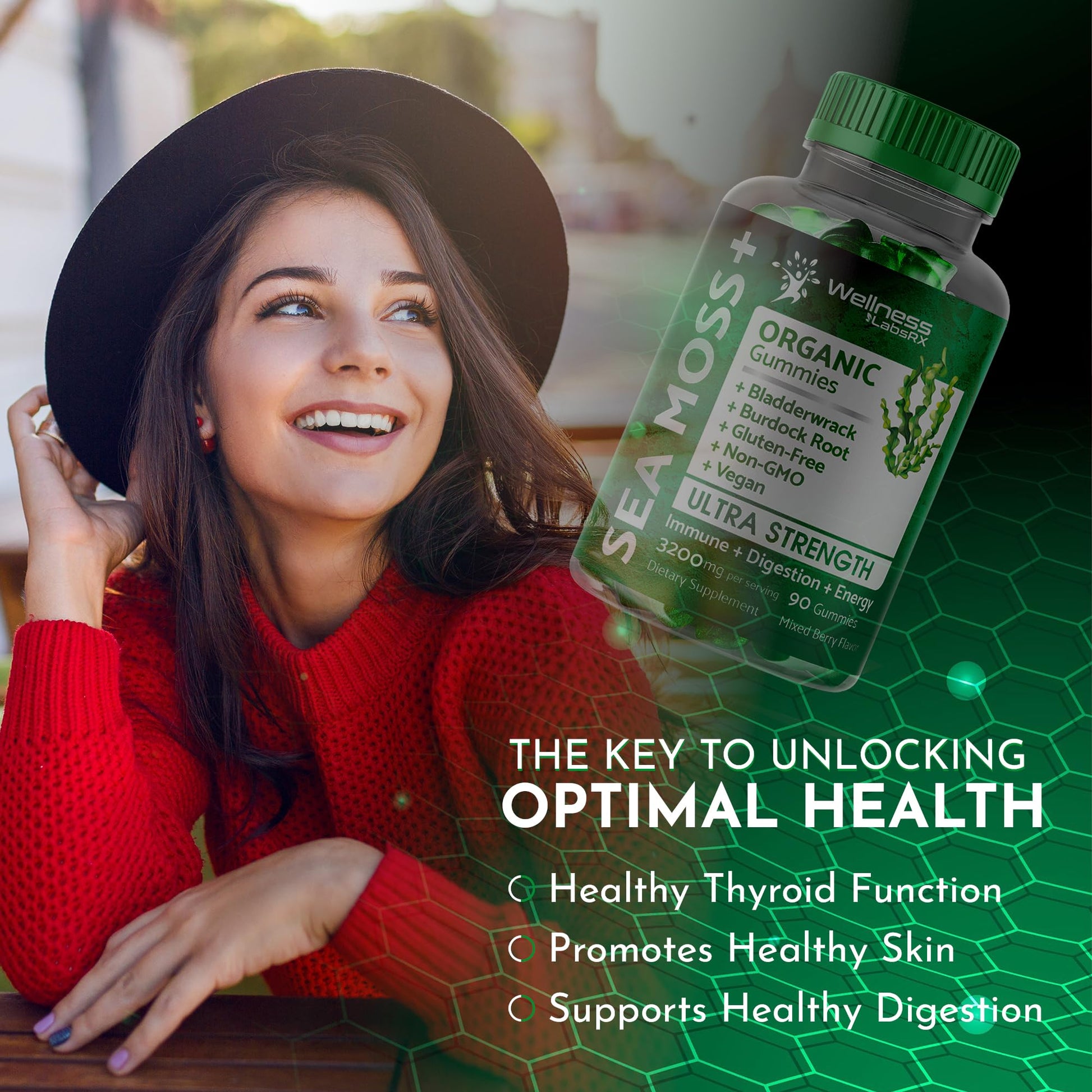 WELLNESS LABSRX Sea Moss Gummies, 3200mg Organic Seamoss, Irish Sea Moss WELLNESS LABSRX