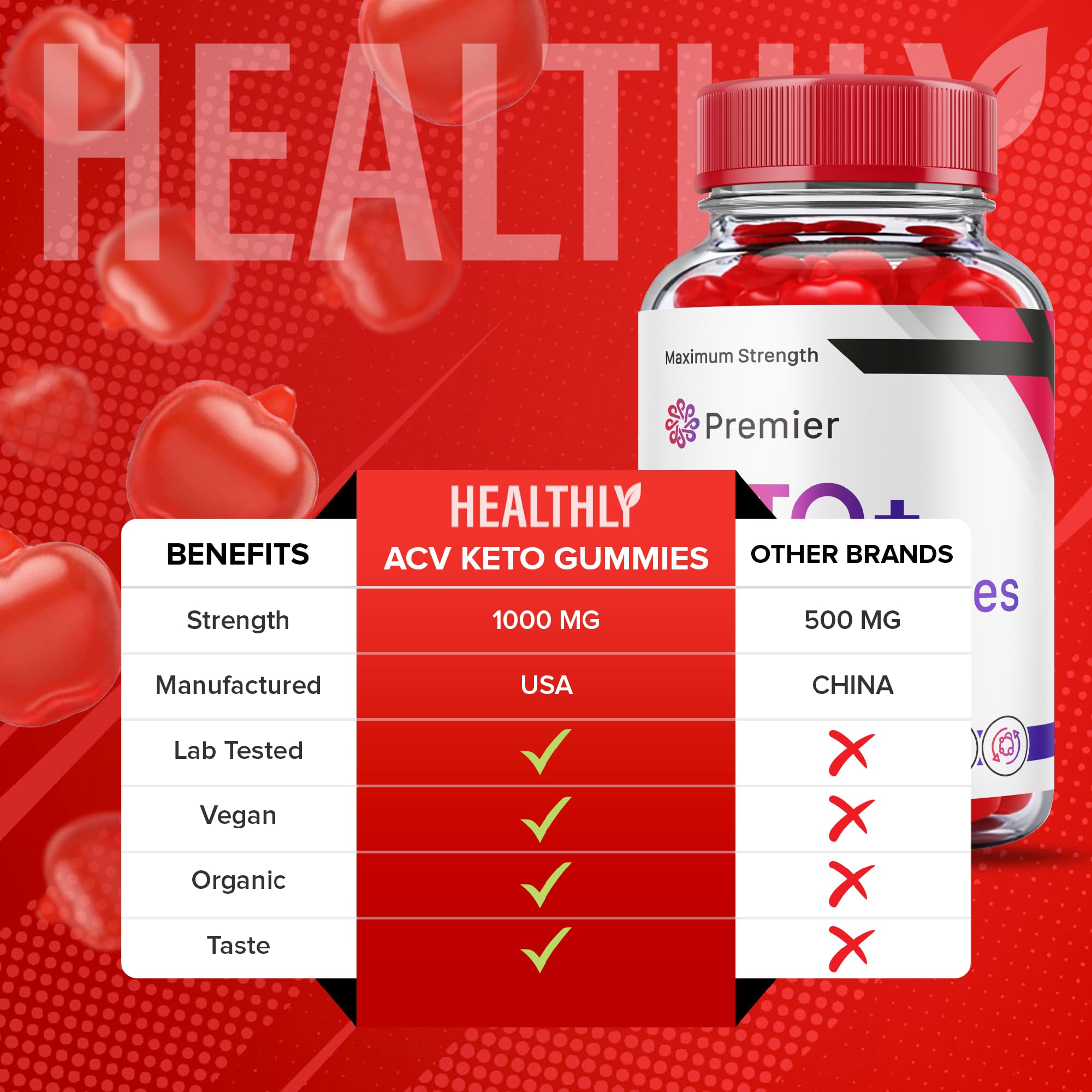 (3 Pack) Premier Keto Acv Gummies Advanced Formula, Premier Keto + Acv Gummies Plus Vitaking