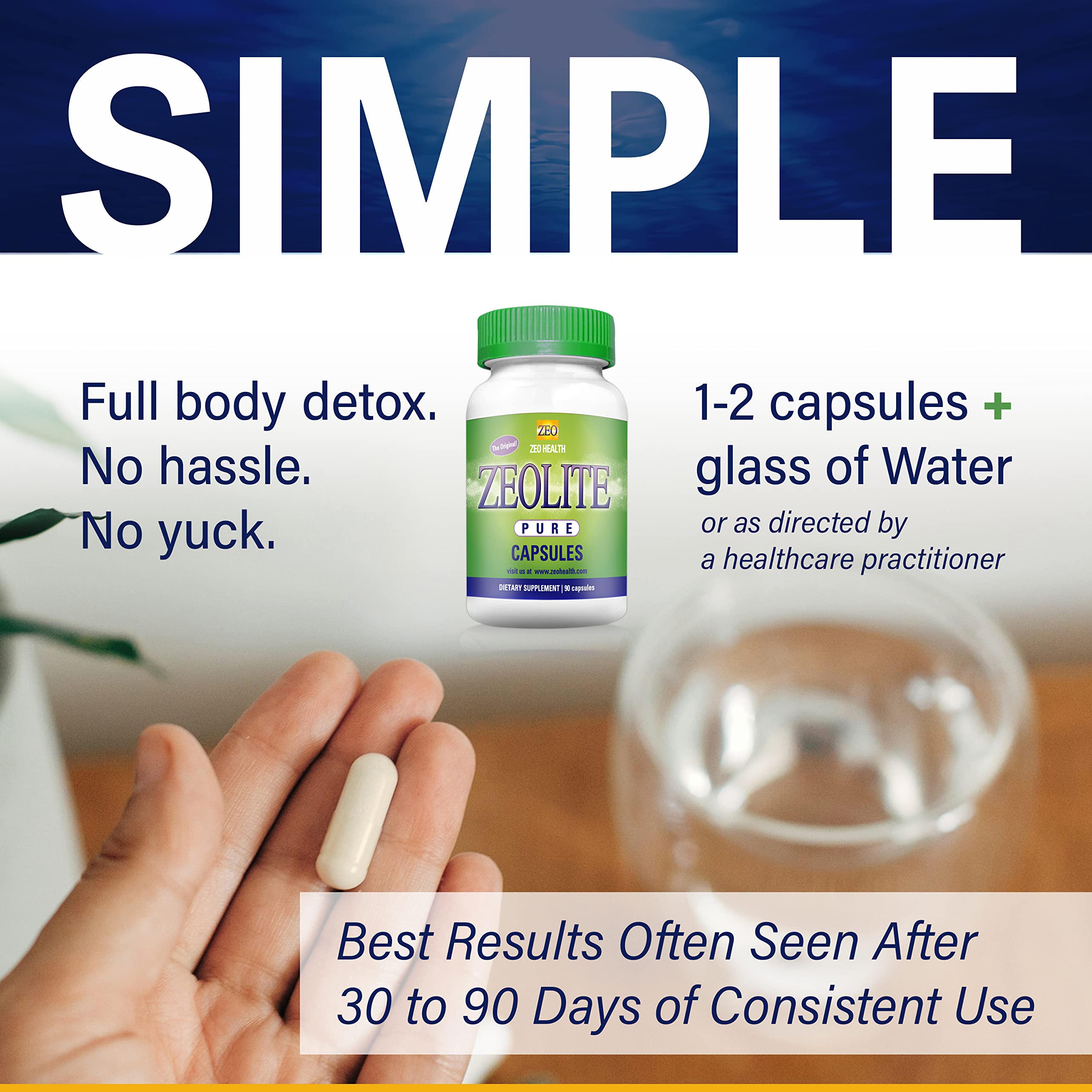 Zeolite Pure Capsules | Zeolite Detox, Extra Strength | Pure, Full Body Cleanse for Women Zeo Health