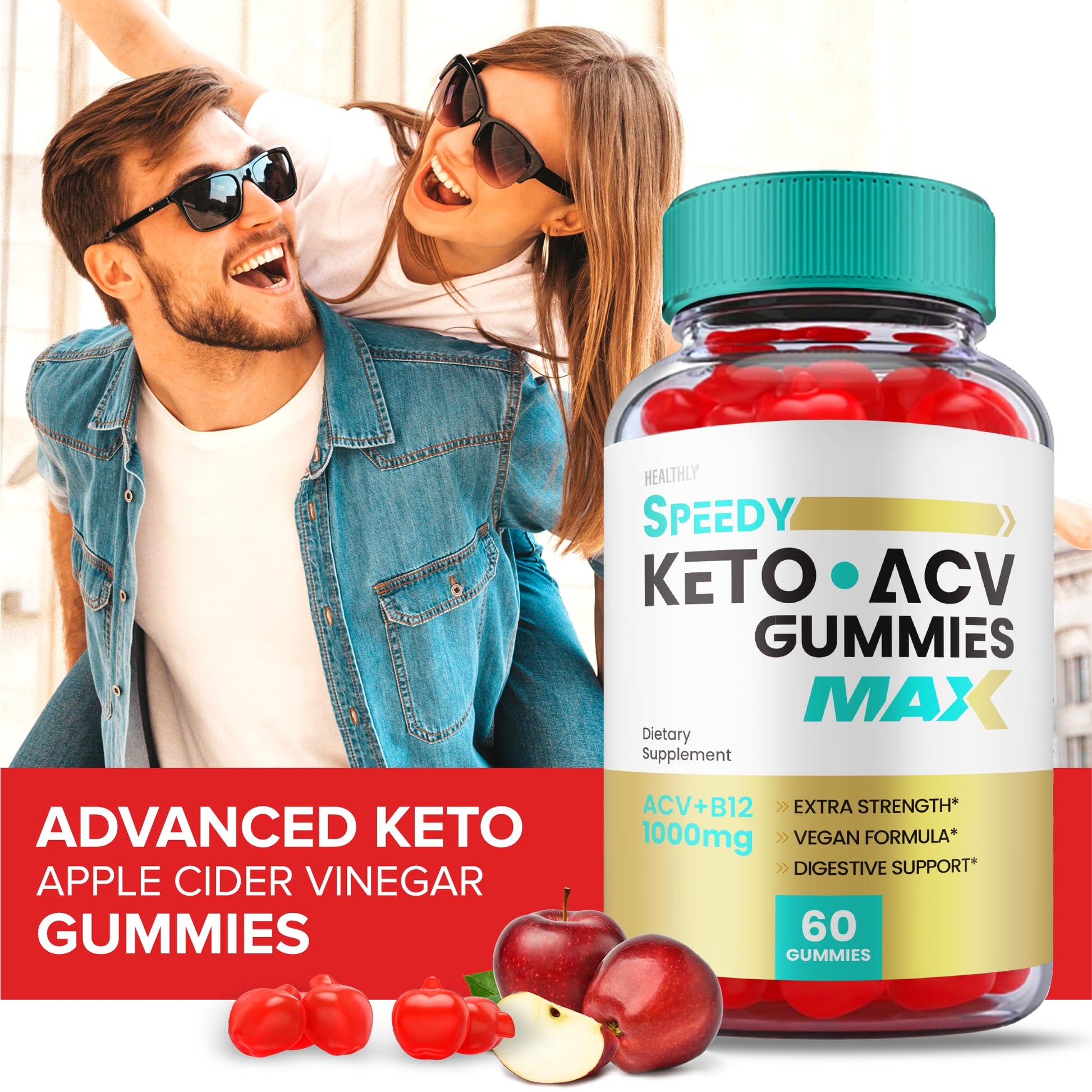 (2 Pack) Speedy Keto ACV Gummies Maximum Strength, Speedy Keto Plus ACV Gummies Healthly