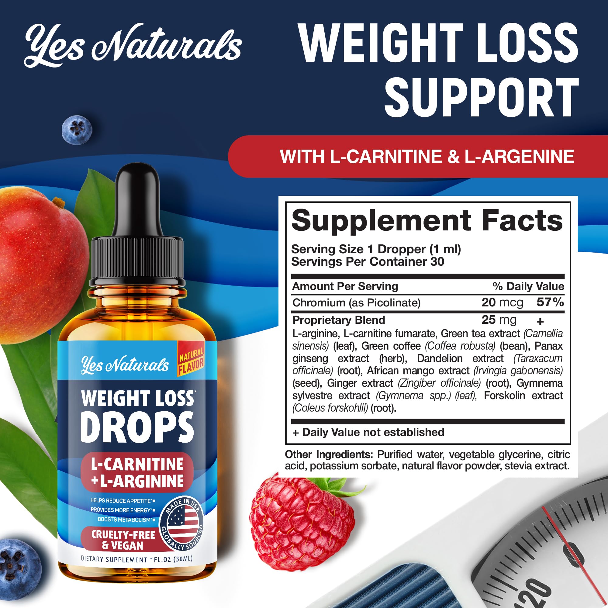 YES NATURALS! Weight Loss Drops - Natural Metabolism Booster & Appetite Suppressant YES NATURALS!