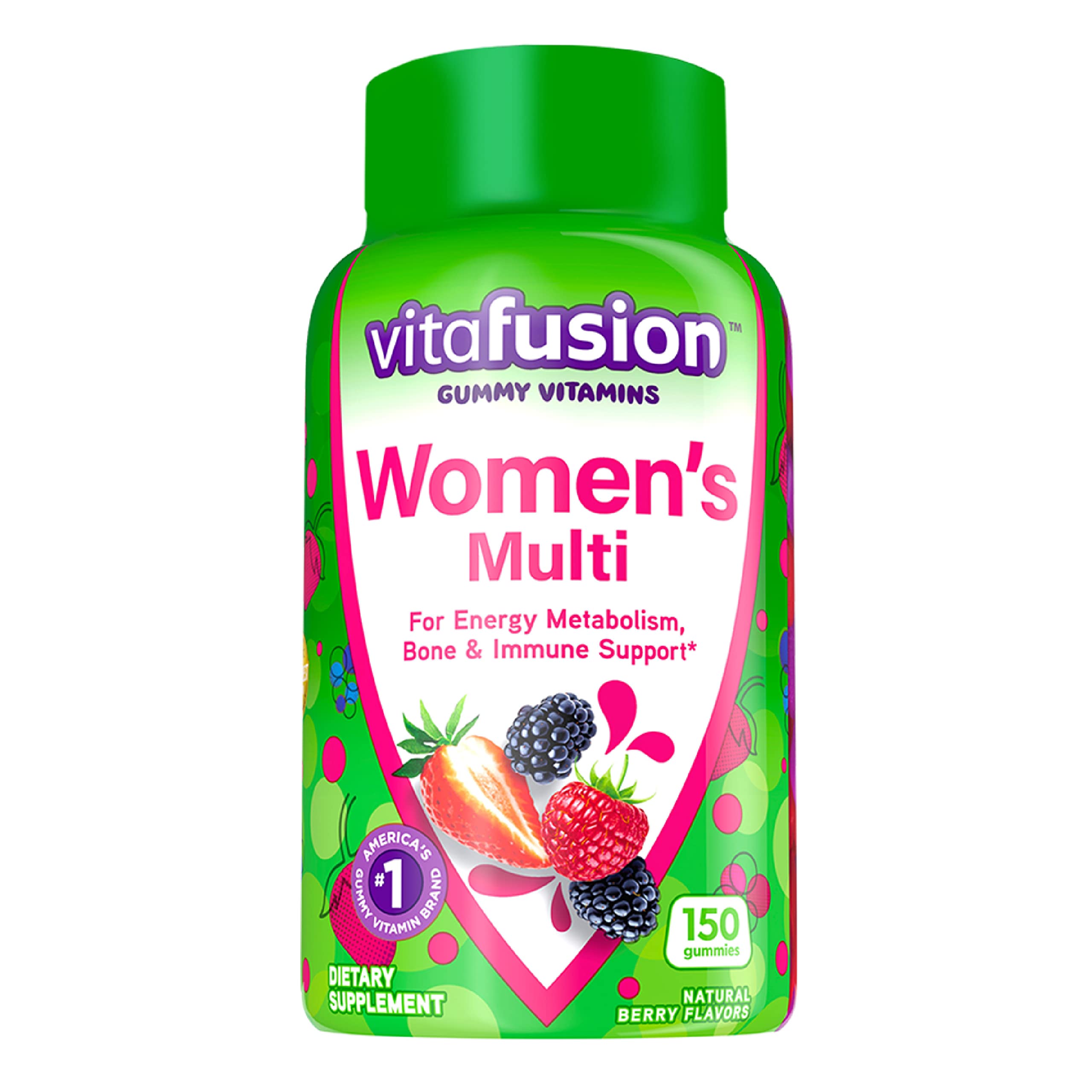 Vitafusion Fiber Well Sugar Free Fiber Supplement & Womens Multivitamin Gummies Vitafusion