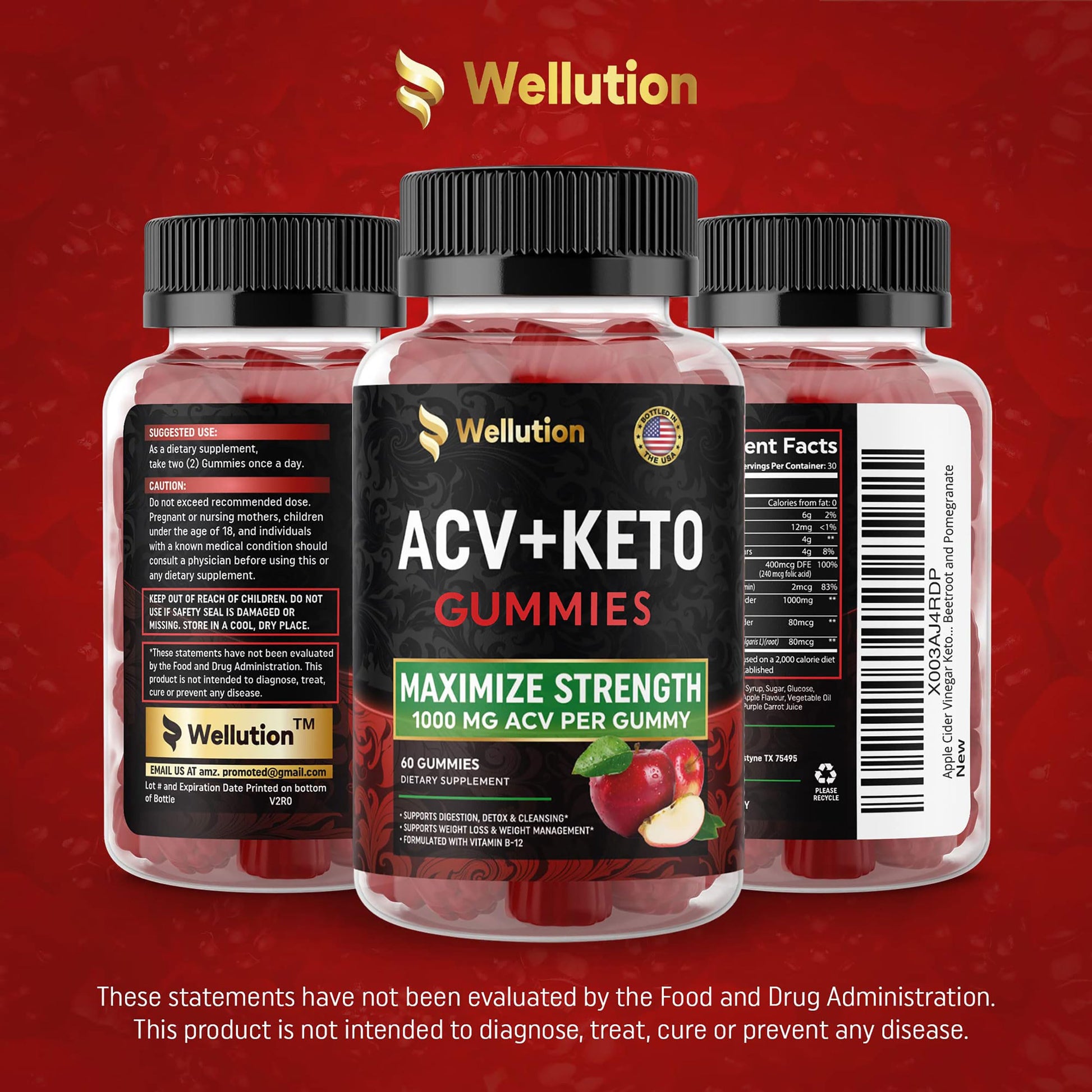 WELLUTION (2 Pack Gummies Apple Cider Vinegar - Formulated to Support Healthy Weight WELLUTION