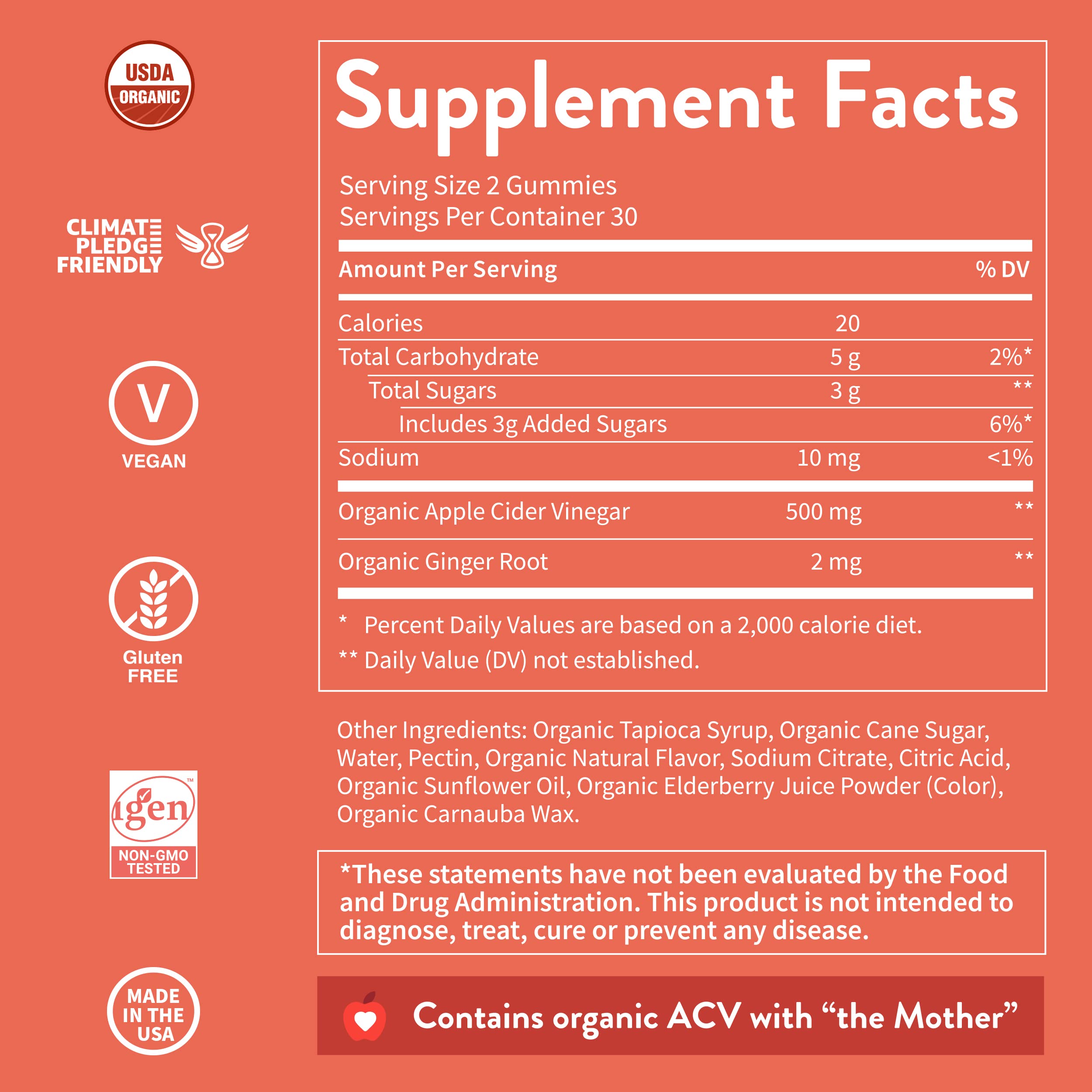 WellPath ACV Gummies with The Mother - USDA Organic, Vegan, Raw Apple Cider Vinegar WellPath