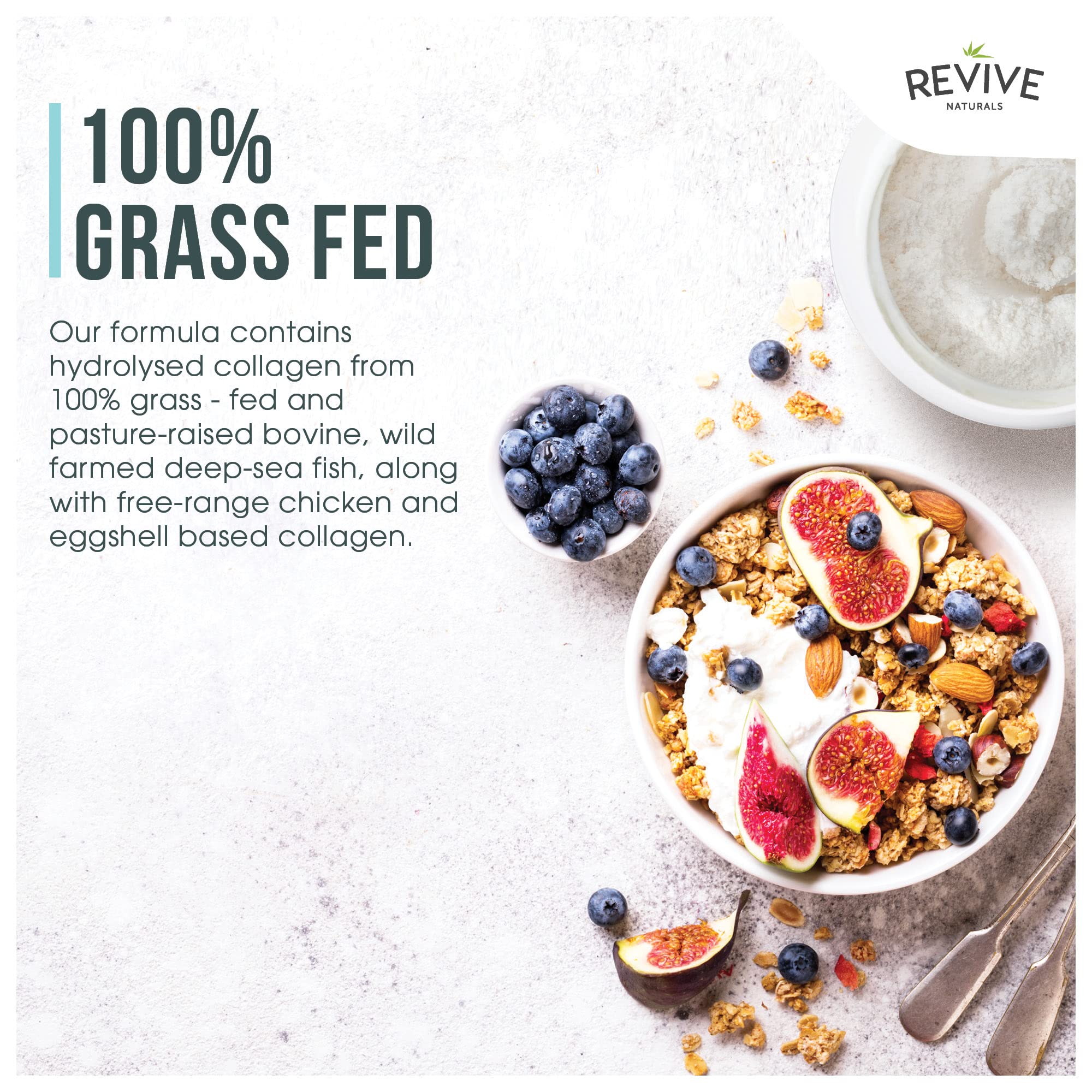 Vanilla Multi Collagen Protein Powder - 400g - Unsweetened - 5 Types of Collagen Peptides Revive Naturals