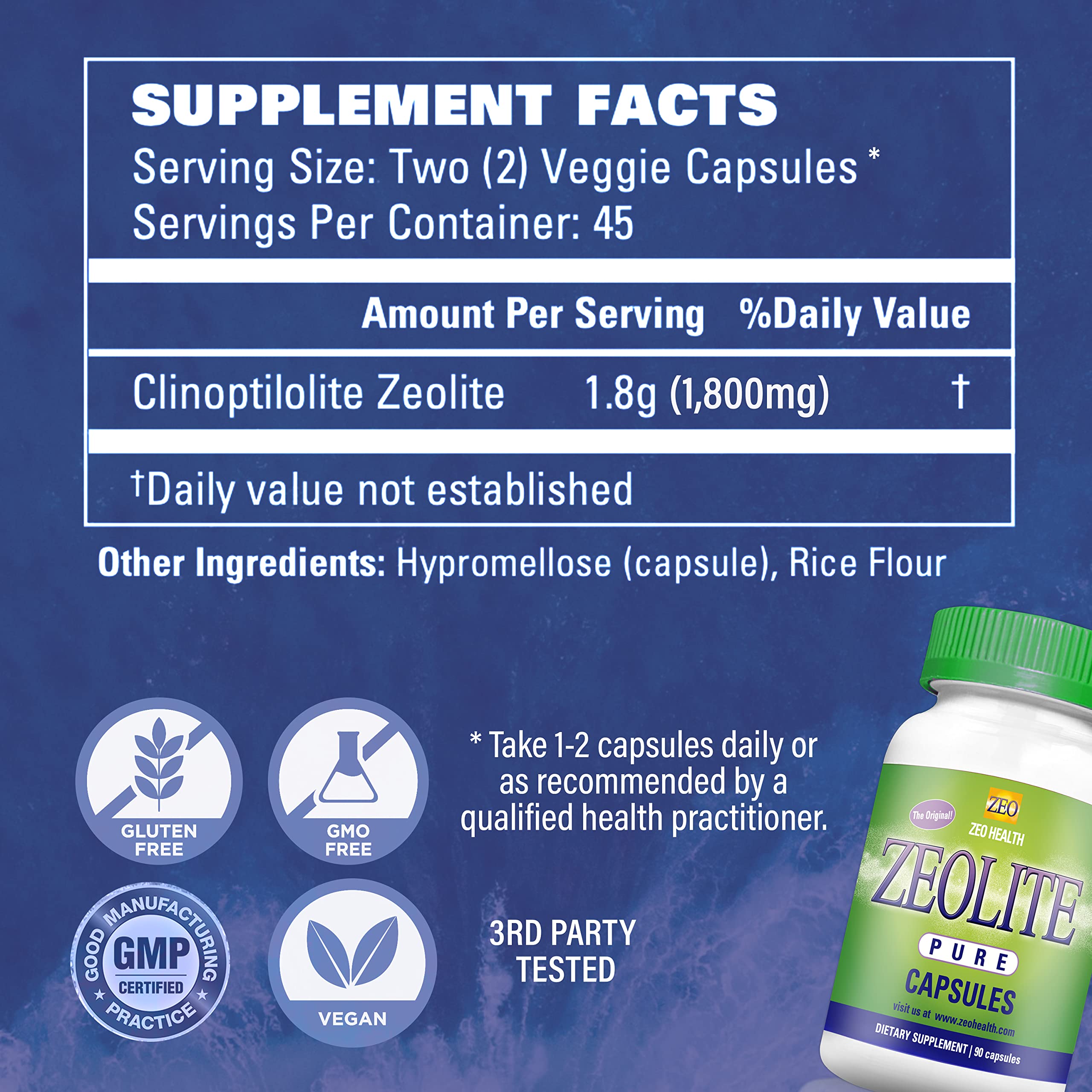 Zeolite Pure Capsules | Zeolite Detox, Extra Strength | Pure, Full Body Cleanse for Women Zeo Health