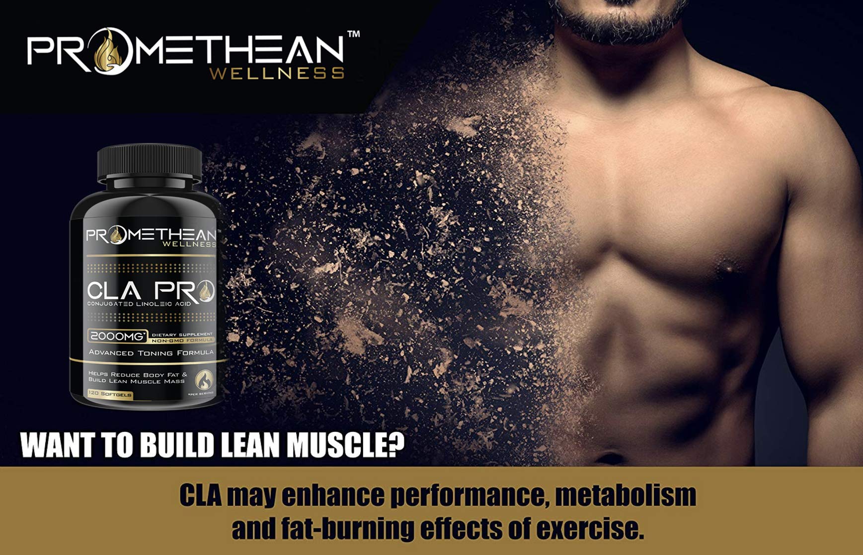 Vegan CLA Pro 2000 mg Pure Premium CLA Safflower Oil Conjugated Linoleic Acid Best Promethean Wellness