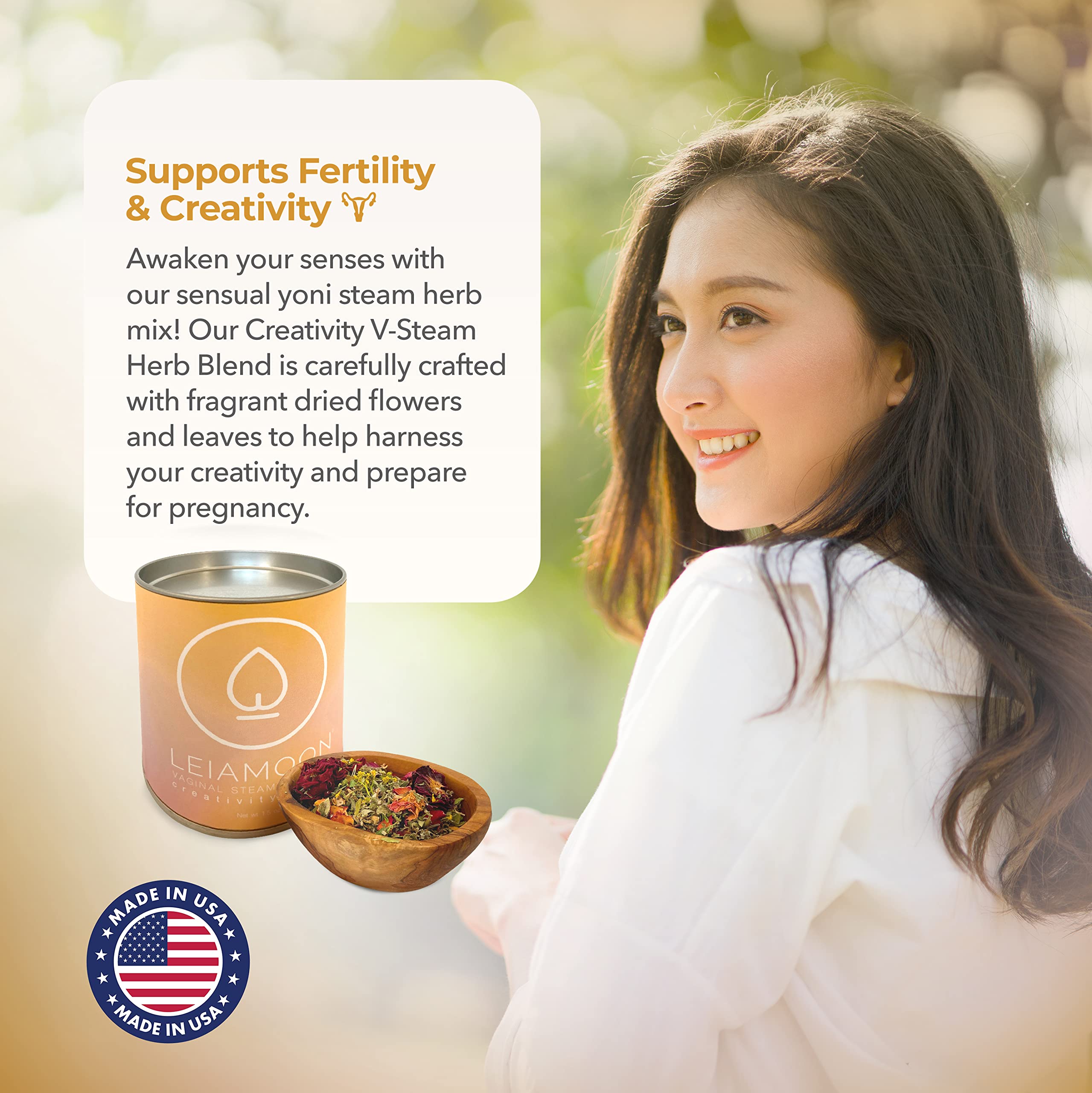 Yoni Steam Herbs Creativity Blend, Receptivity & Fertility Yoni Herbs for Cleansing and Toning Leiamoon