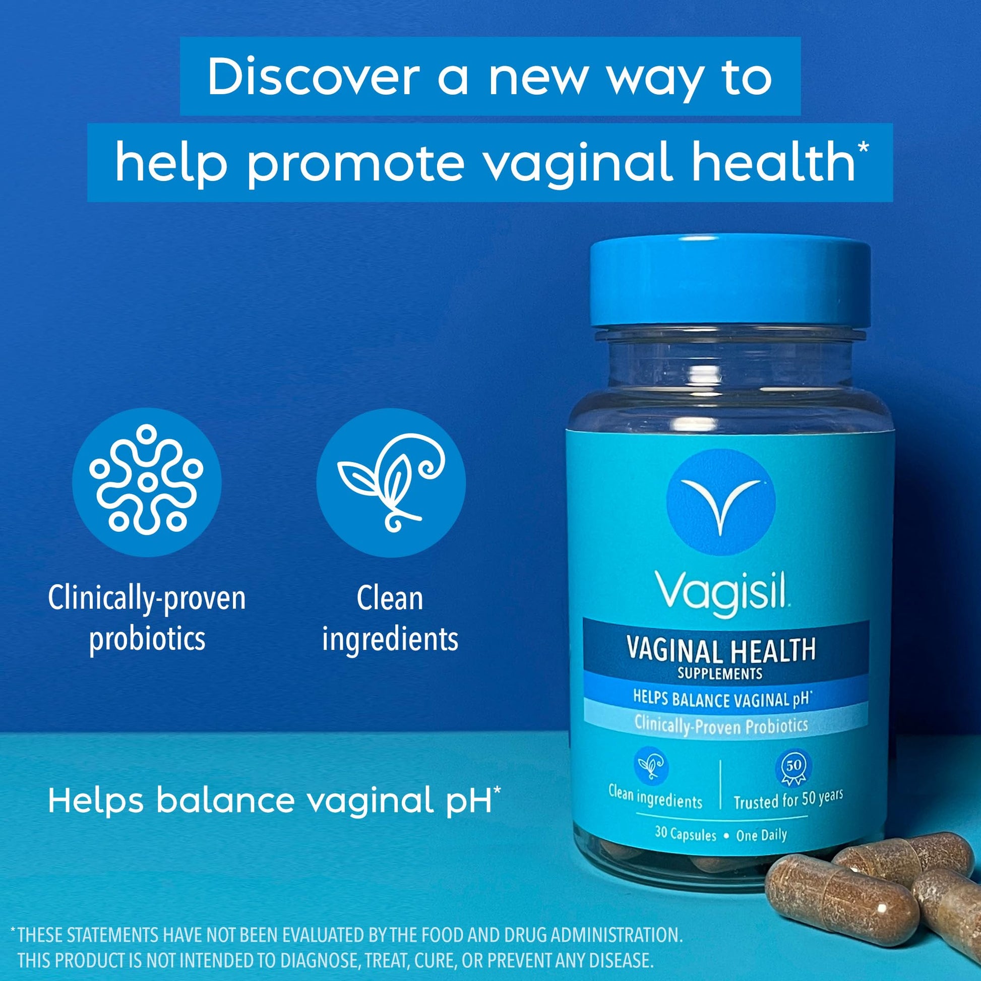 Vagisil Vaginal Health Supplements, Clinically-Proven Probiotics, Promotes Vaginal Health Vagisil