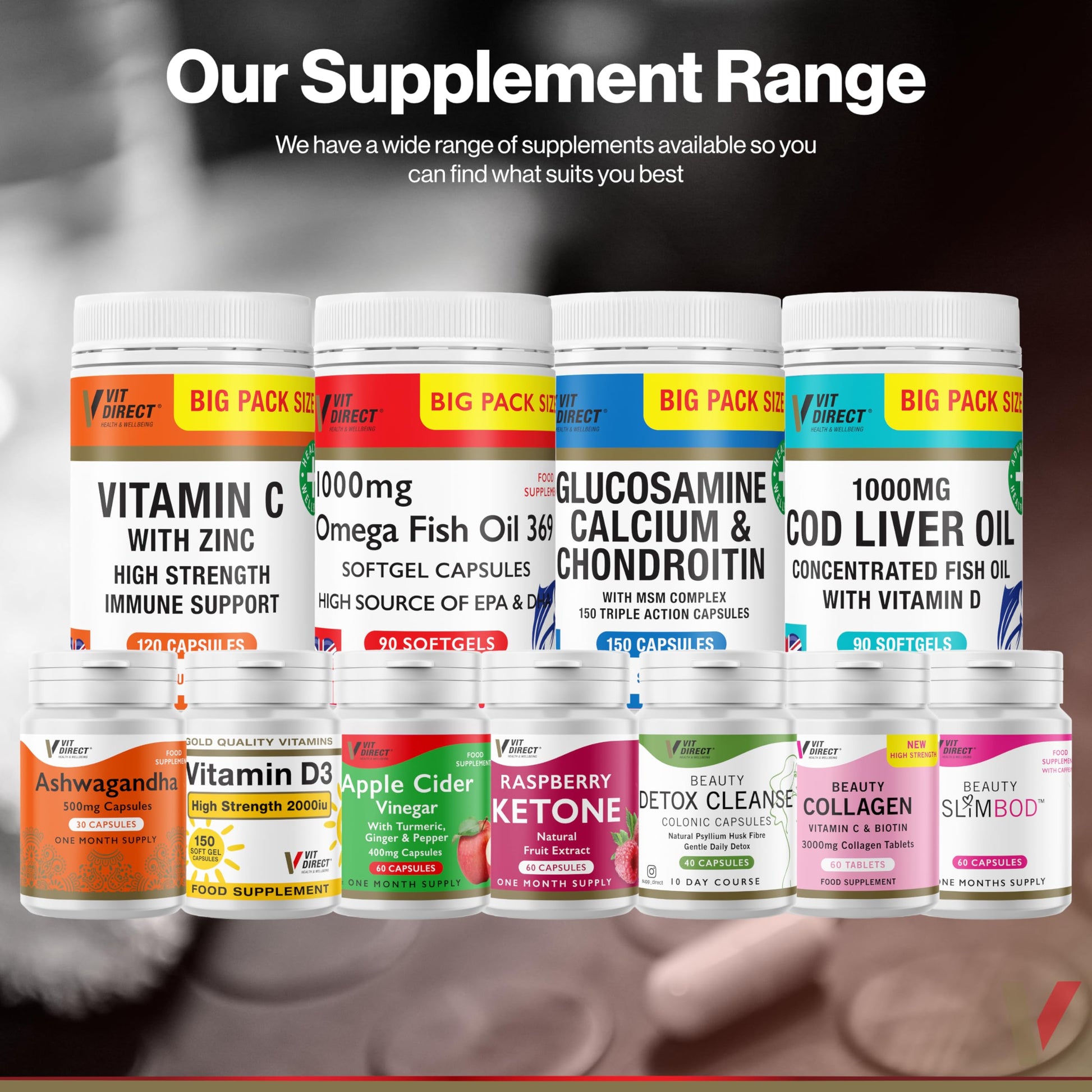 Vit Direct - Beauty Collagen Tablets (Plus Biotin) - 60 Tablets - Two Month Supply Vit Direct